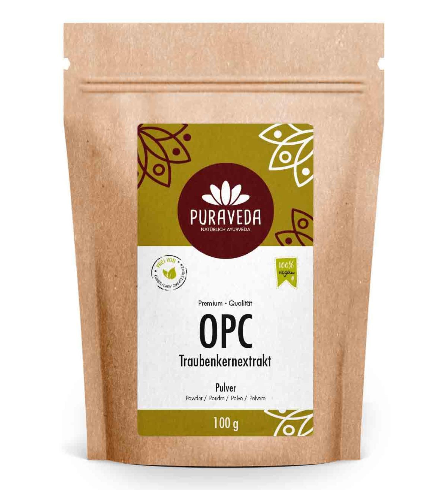 OPC Grape Seed Extract Powder 100g - 95% OPC - High dose Premium Quality - Without additives - from ripe red Grapes - Gently Dried - Controlled and Packed in Germany - Buy Online on GoSupps.com