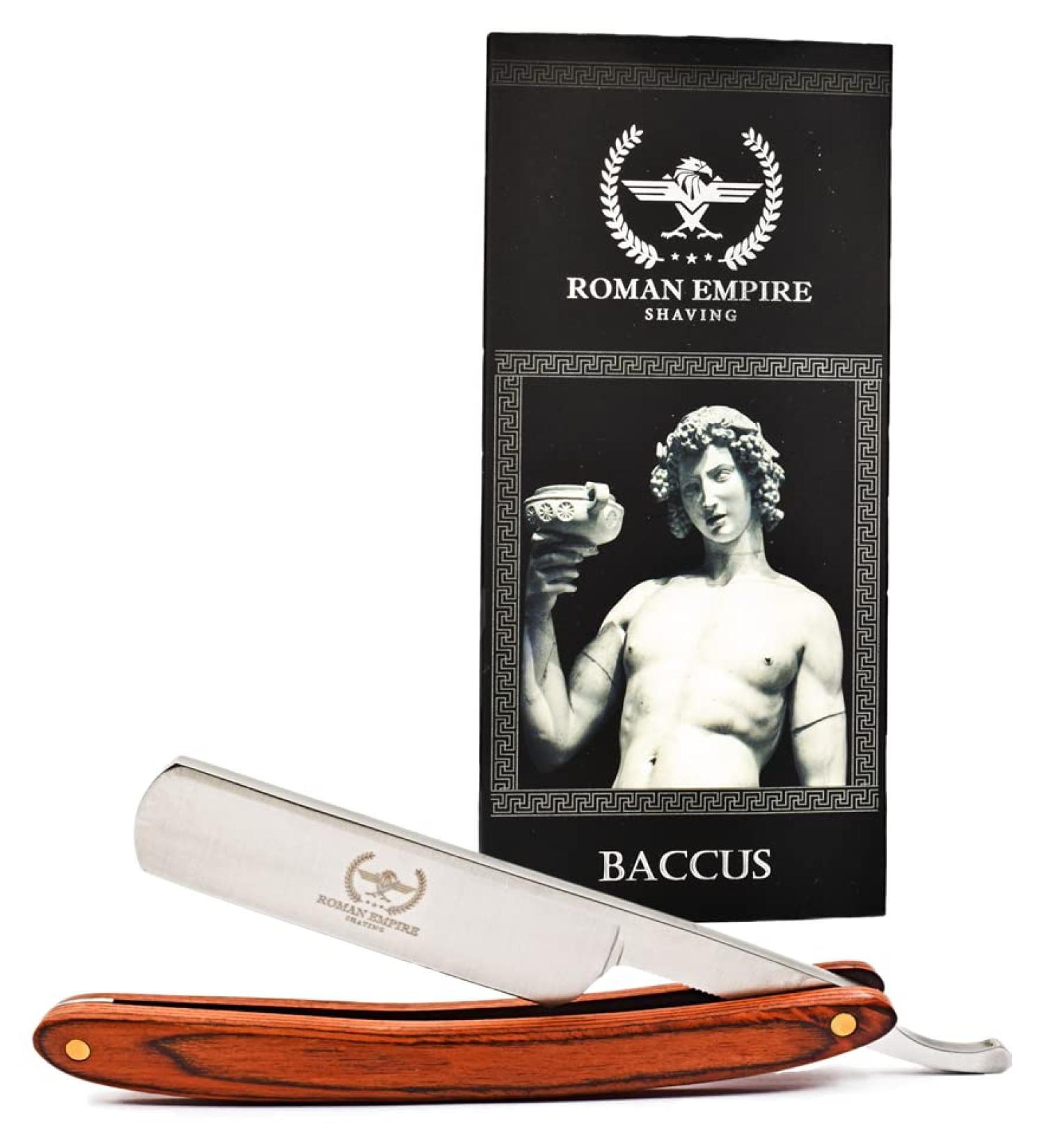 Razor Blades Club Roman Empire Bacchus Razor - Professional Silver Hairdresser Razor for Beard Mustache & Contours - 1 Piece | International Shipping Available - Buy Online on GoSupps.com