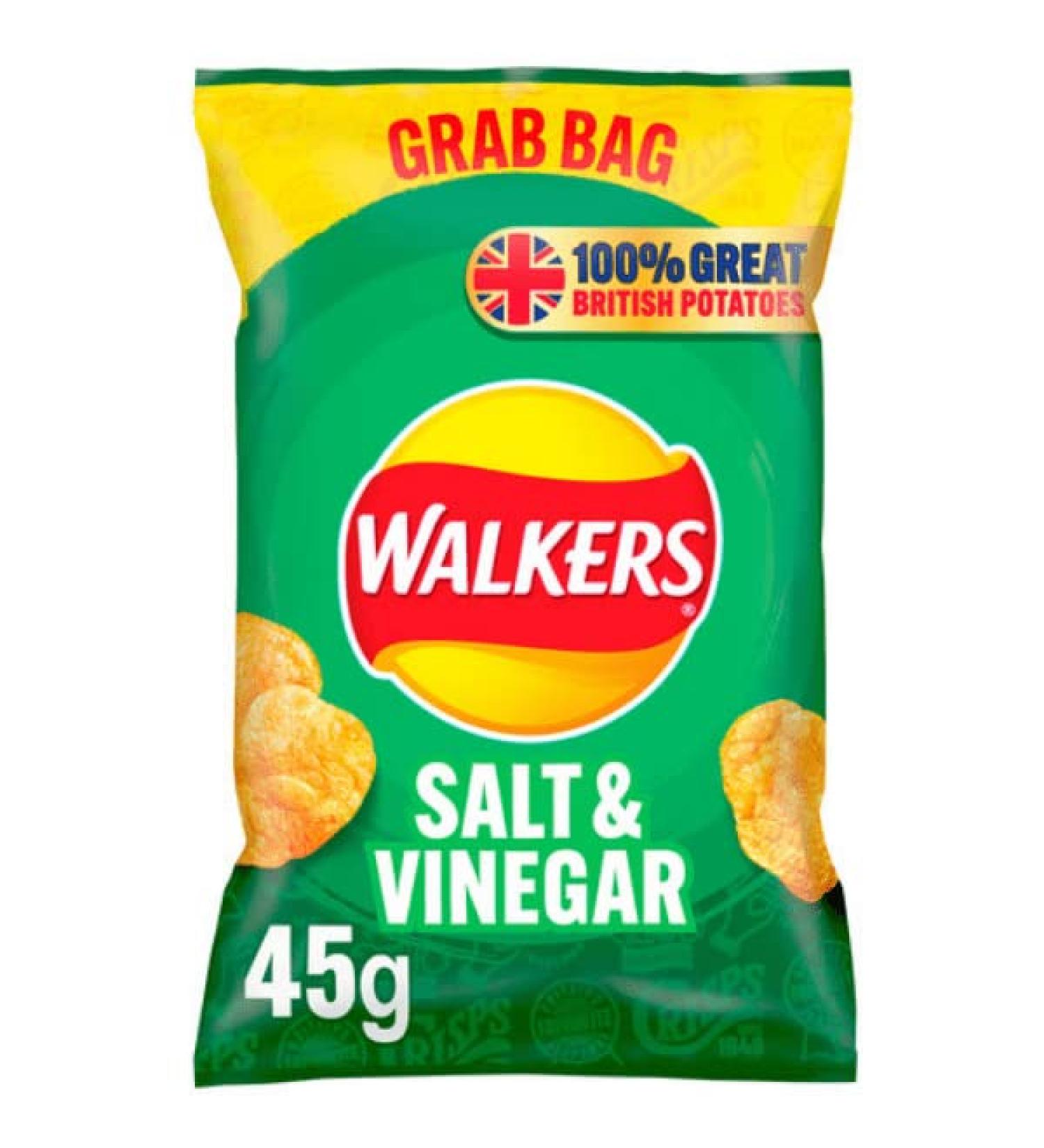 Walkers Salt & Vinegar Crisps 32x45g (Wholesale Box) - Buy Online on GoSupps.com