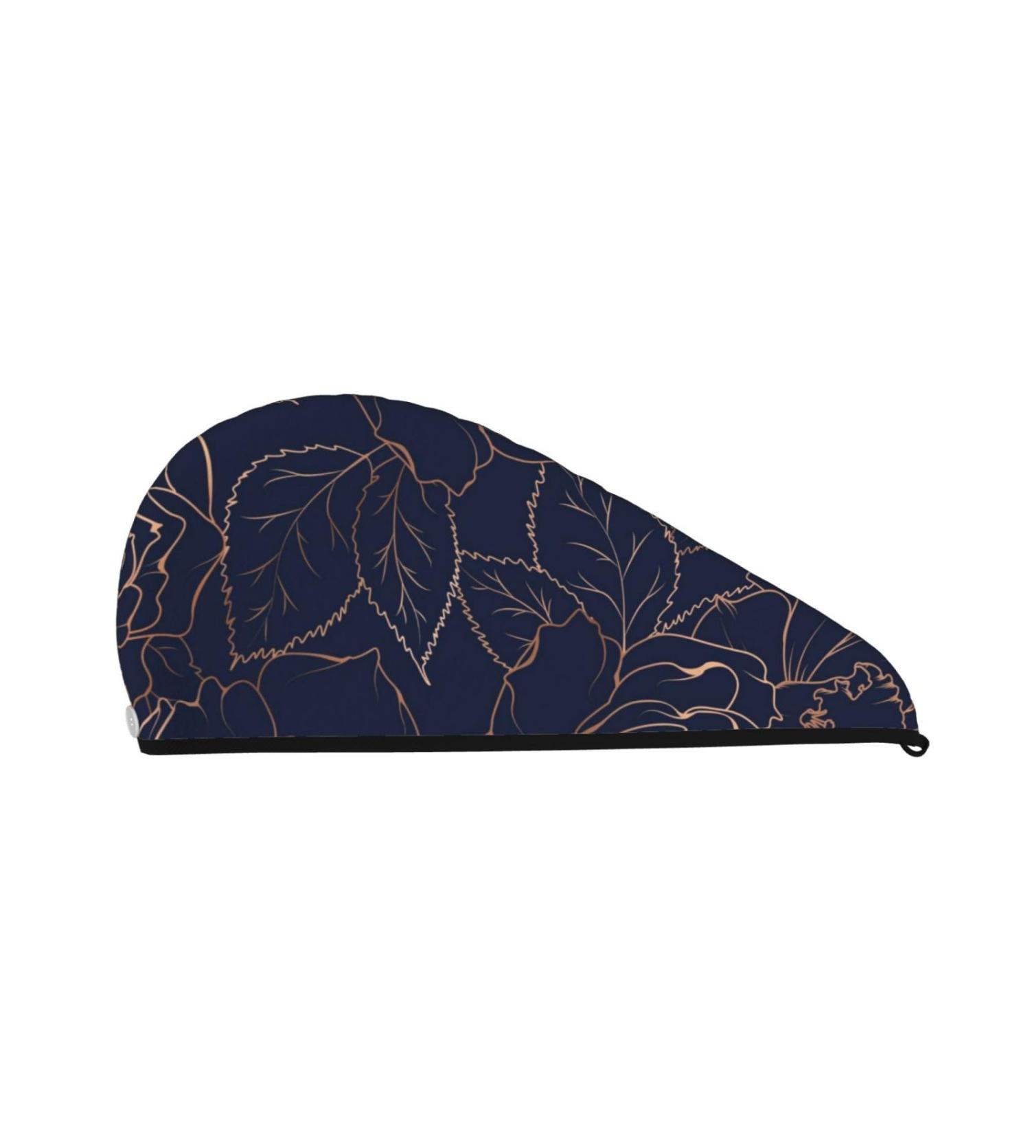 Super Absorbent Navy Microfiber Hair Towel Wrap for Women | Copper-Gold Coral Velvet Quick Dry Cap for Long Curly & Thick Hair - Buy Online on GoSupps.com