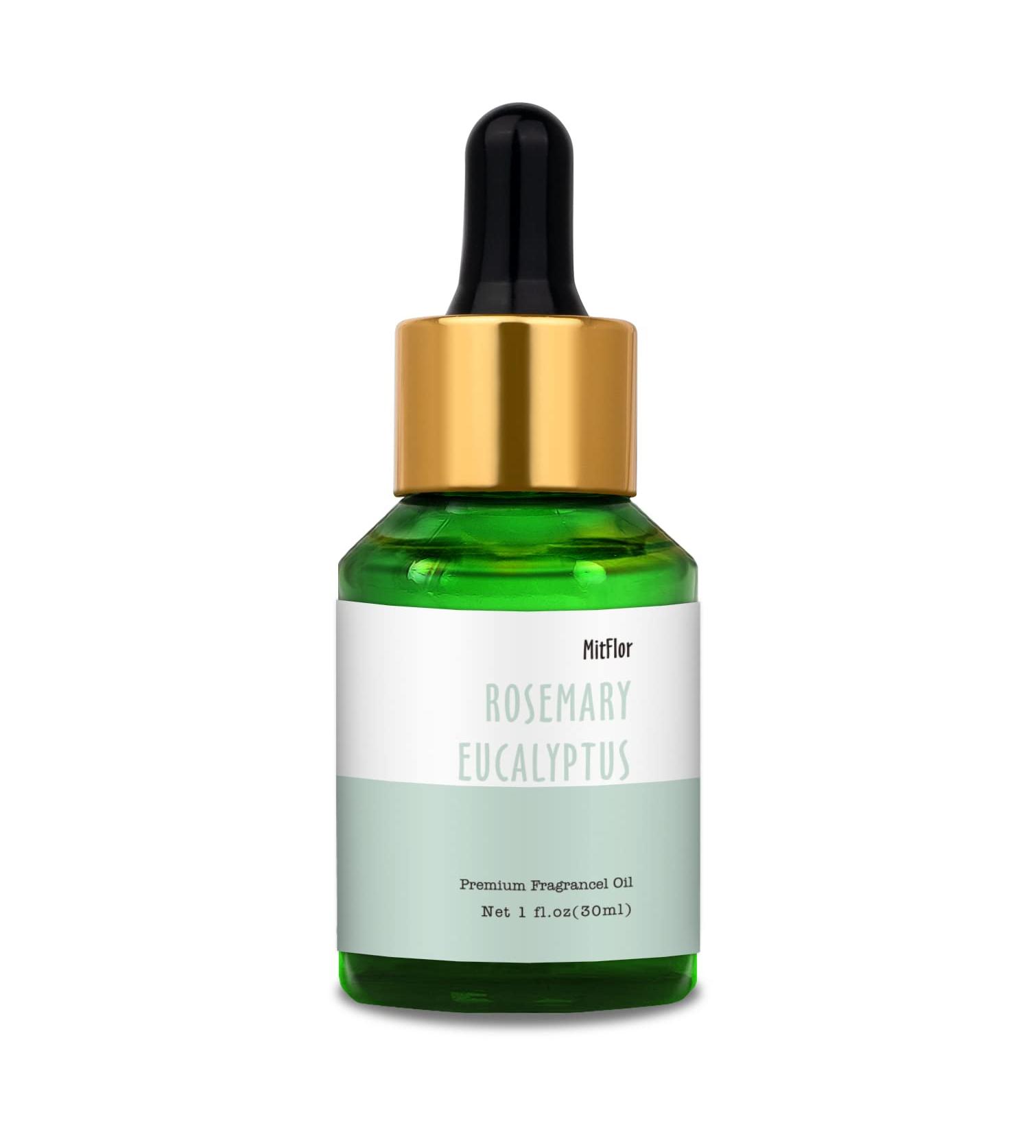 MitFlor Upgrade Single Scented Oil Rosemary Eucalyptus Fragrance Oil Large Size Premium Fragrance Oil for Soap & Candle Making Aromatherapy Diffuser Oil Fresh Spicy Scent for Home Fragrance 30ml
