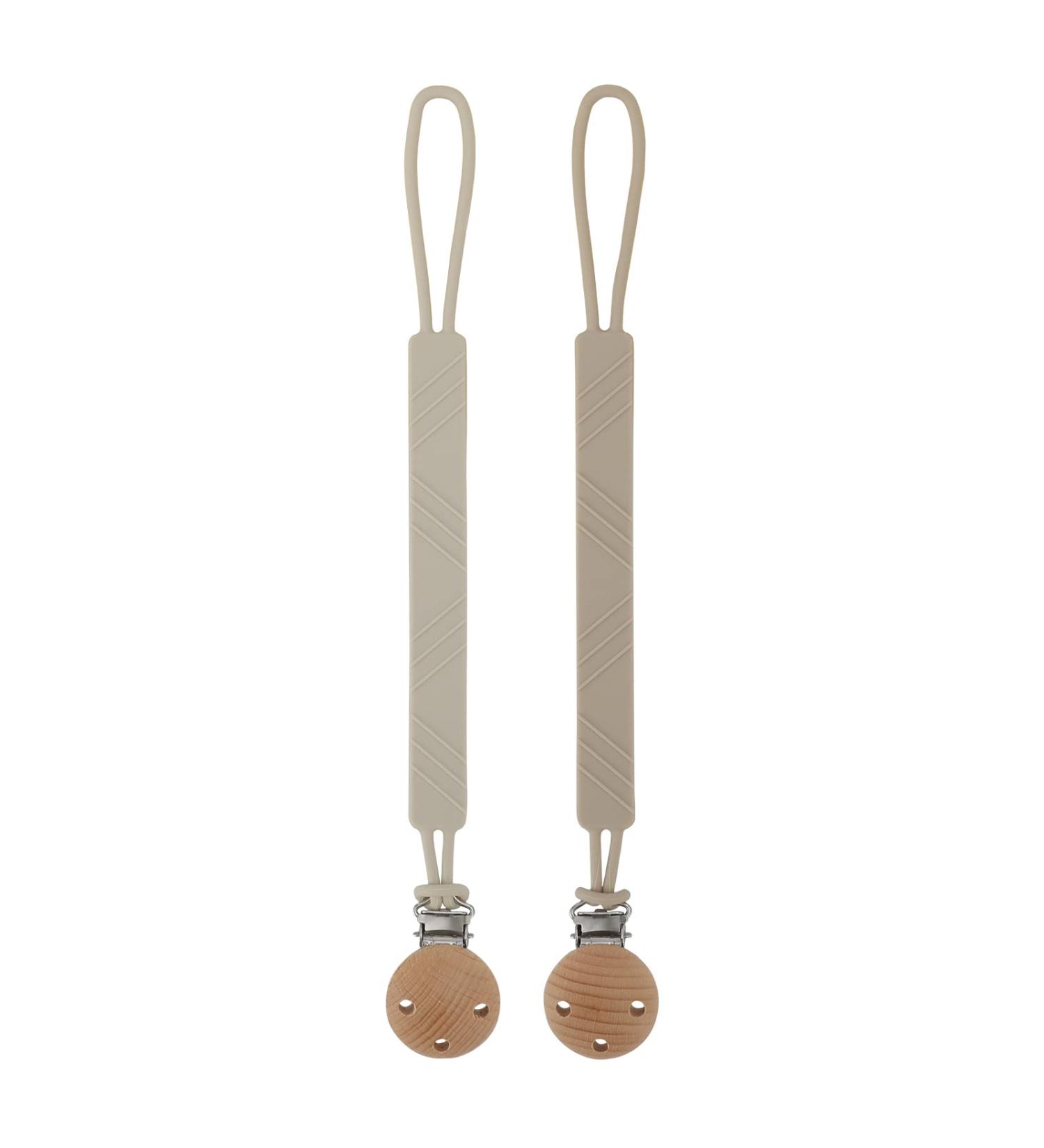 Silicone Dummy Clips Pacifier Holder for Baby Girls and Boys - Sand+Light Grey - Buy Online on GoSupps.com