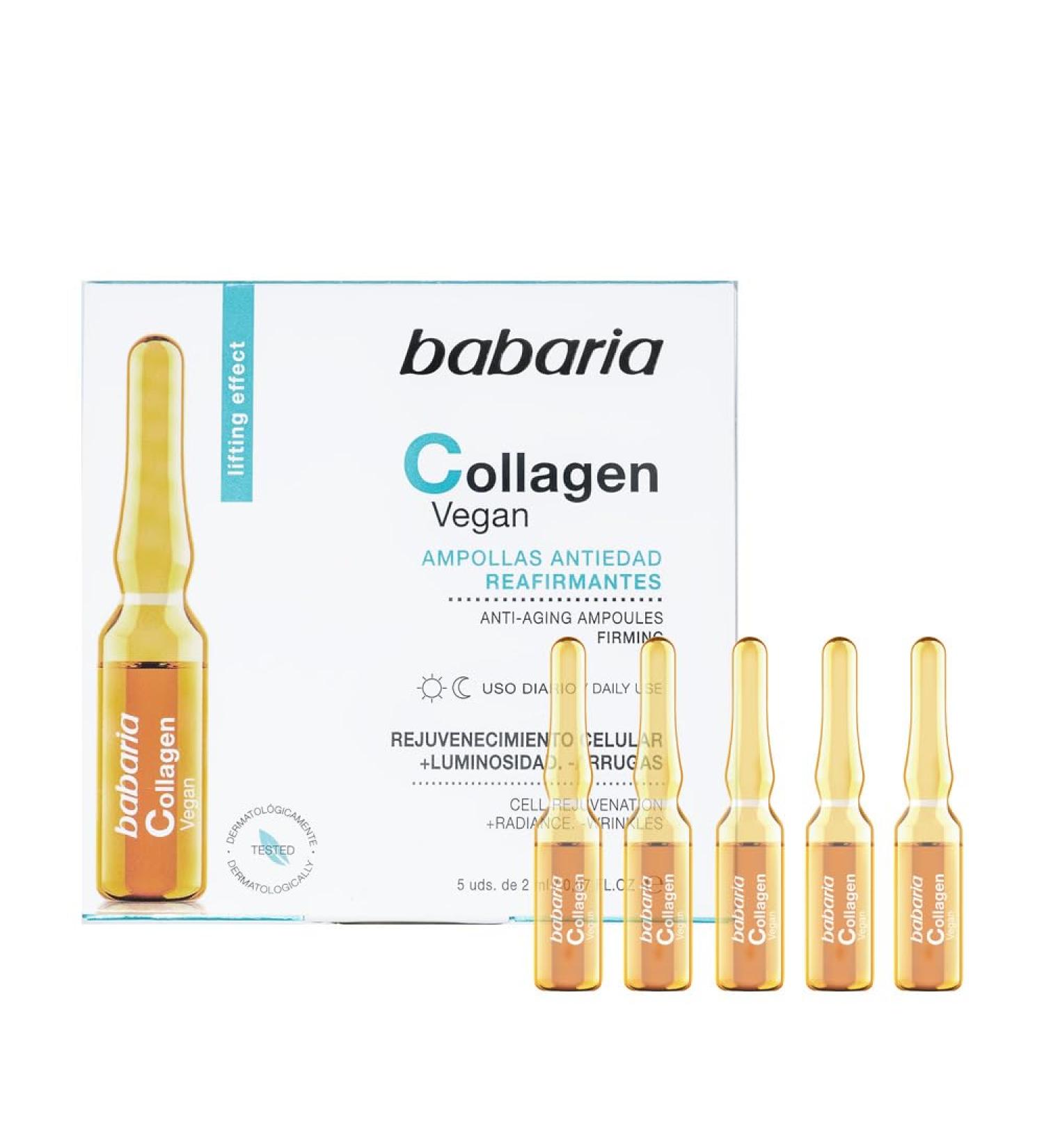  Babaria Babaria - Collagen Vegan Anti-Aging Firming Ampoules Rejuvenates and Brightens the Skin Reduces Wrinkles with Lifting Effect Vegan Daily Use - 2 ml - Buy Online on GoSupps.com