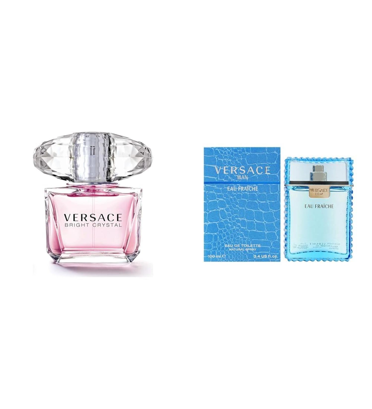 Versace Bright Crystal Women's 3 Fl Oz and Versace Man Eau Fraiche Men's 3.4 Fl Oz Fragrance Bundle - Buy Online on GoSupps.com