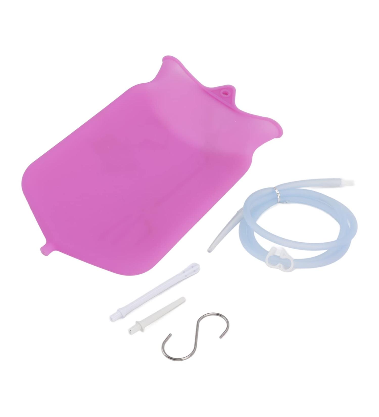 2L Portable Enema Bag Kit - Silicone Intestinal Cleaning Kit for Home Use | Purple for Men & Women - Buy Online on GoSupps.com