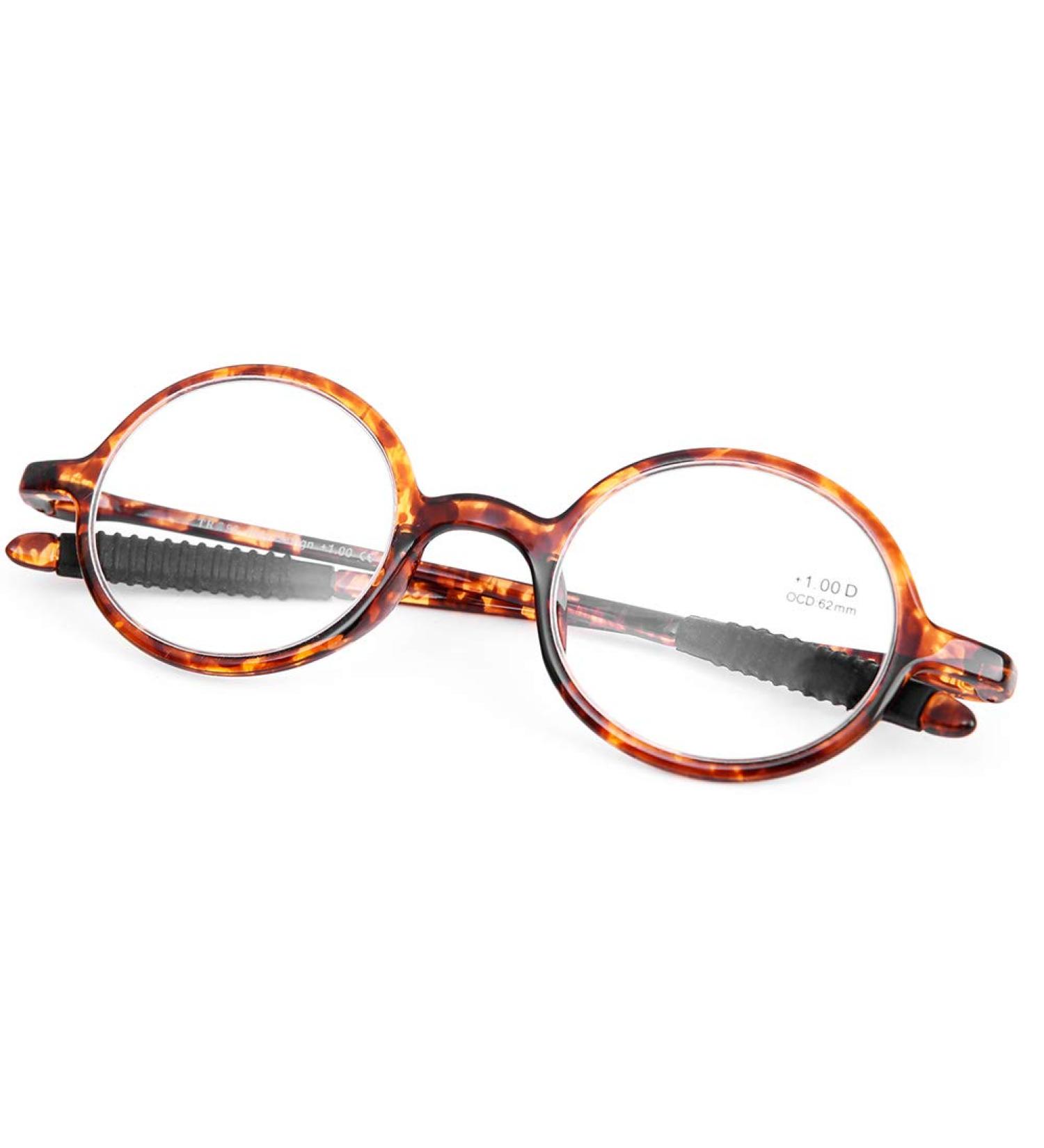 DOOViC Round Reading Glasses - Flexible Lightweight Tortoise Design for Men & Women (+1.75 Strength - Buy Online on GoSupps.com