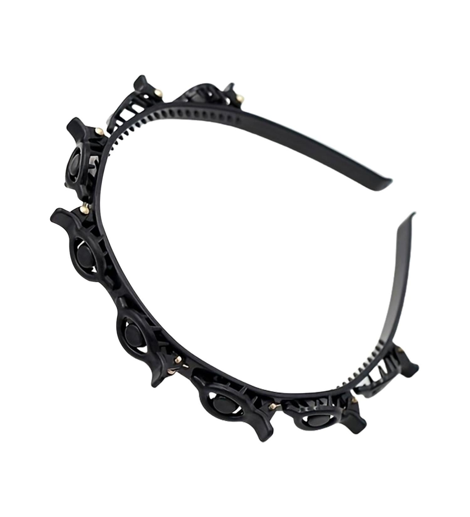 Double Layer Headband - Thin Headband With Clips Double Bangs Hairstyle Hairpin For Curly Straight Thick Hair - Buy Online on GoSupps.com