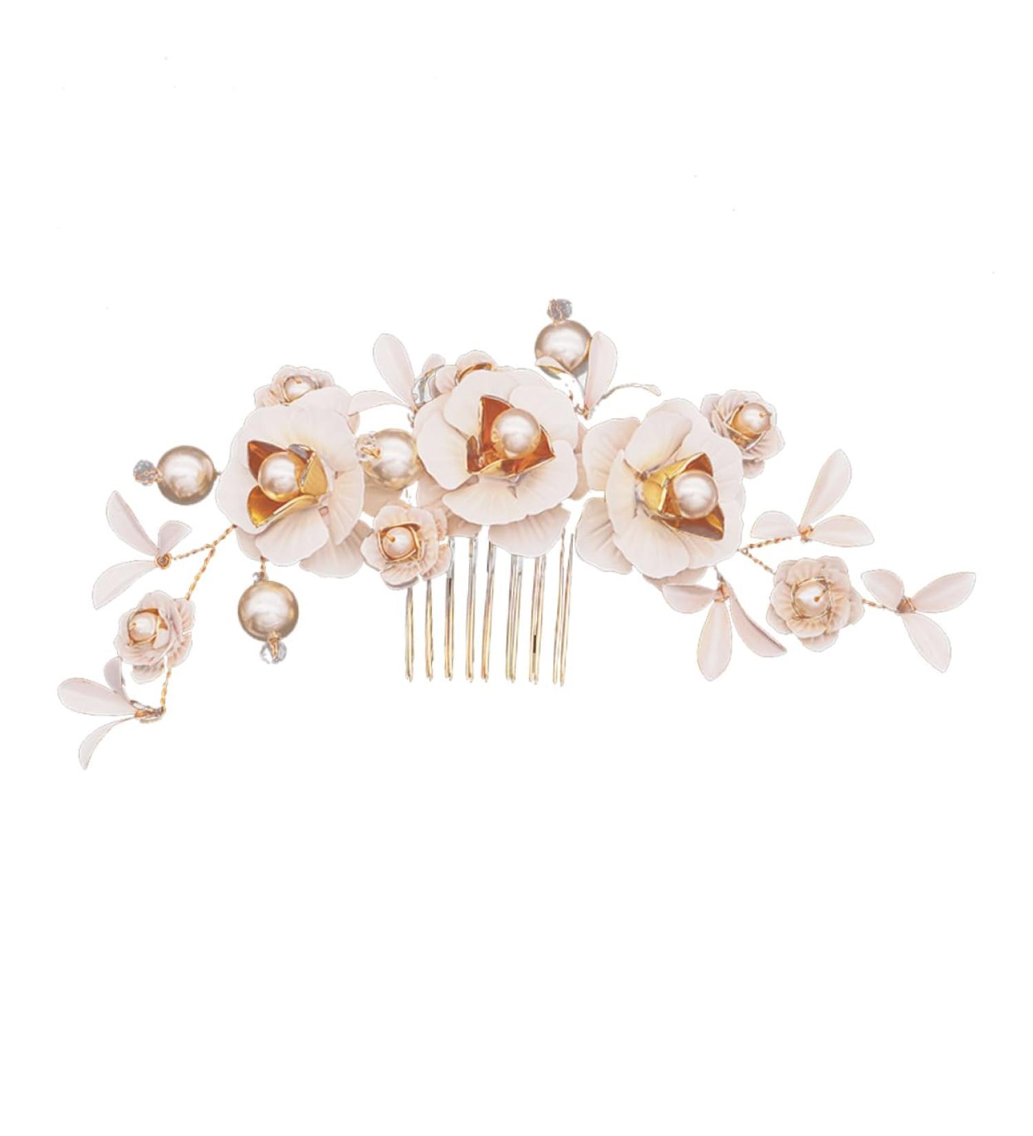 DOITOOL Hair Combs for Women Crystal Headpiece Bridal Hair Comb Pearl Hair Comb Pearl Hair Bridal Comb Crystal Hair Comb Halloween Side Comb Tiara Bride Wedding - Buy Online on GoSupps.com