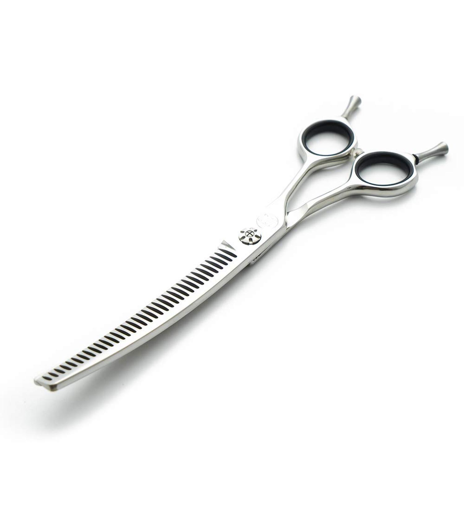 Moontay Professional 7.0 Dog Grooming Chunkers Scissors - Japan 440C Stainless Steel 35 Teeth Upward Curved Thinning Shears for Pet Groomers | 7.0 inches - Buy Online on GoSupps.com