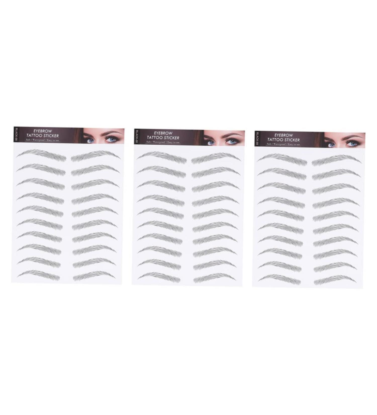 DOITOOL 3 Sheets Waterproof Eyebrow Stickers False Eyebrows for Men False Eyebrows Cosmetics Template 6d 21x15cm Black - Buy Online on GoSupps.com