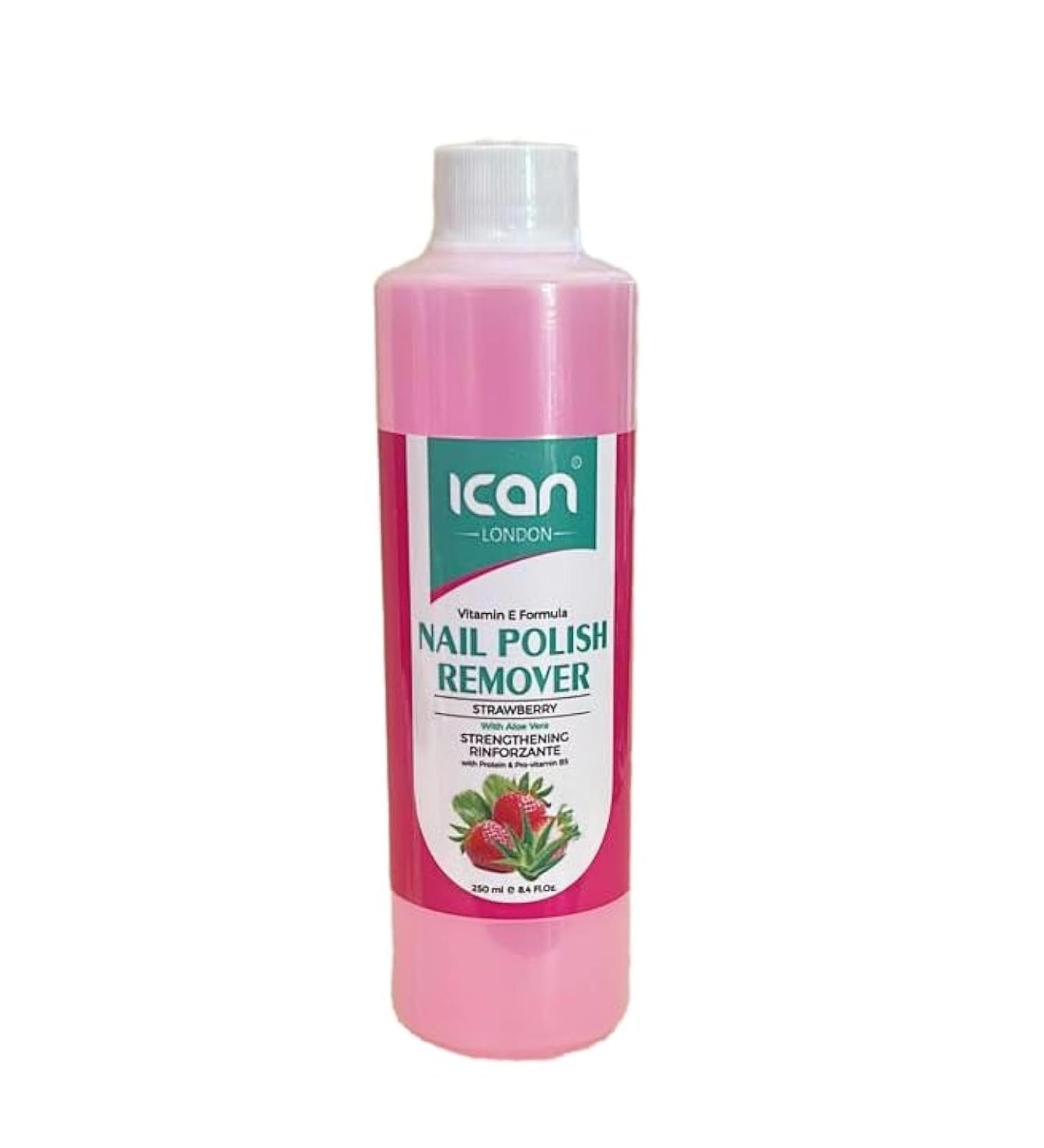 ican London Strawberry Vitamin E Formula Nail Polish Remover 250ml