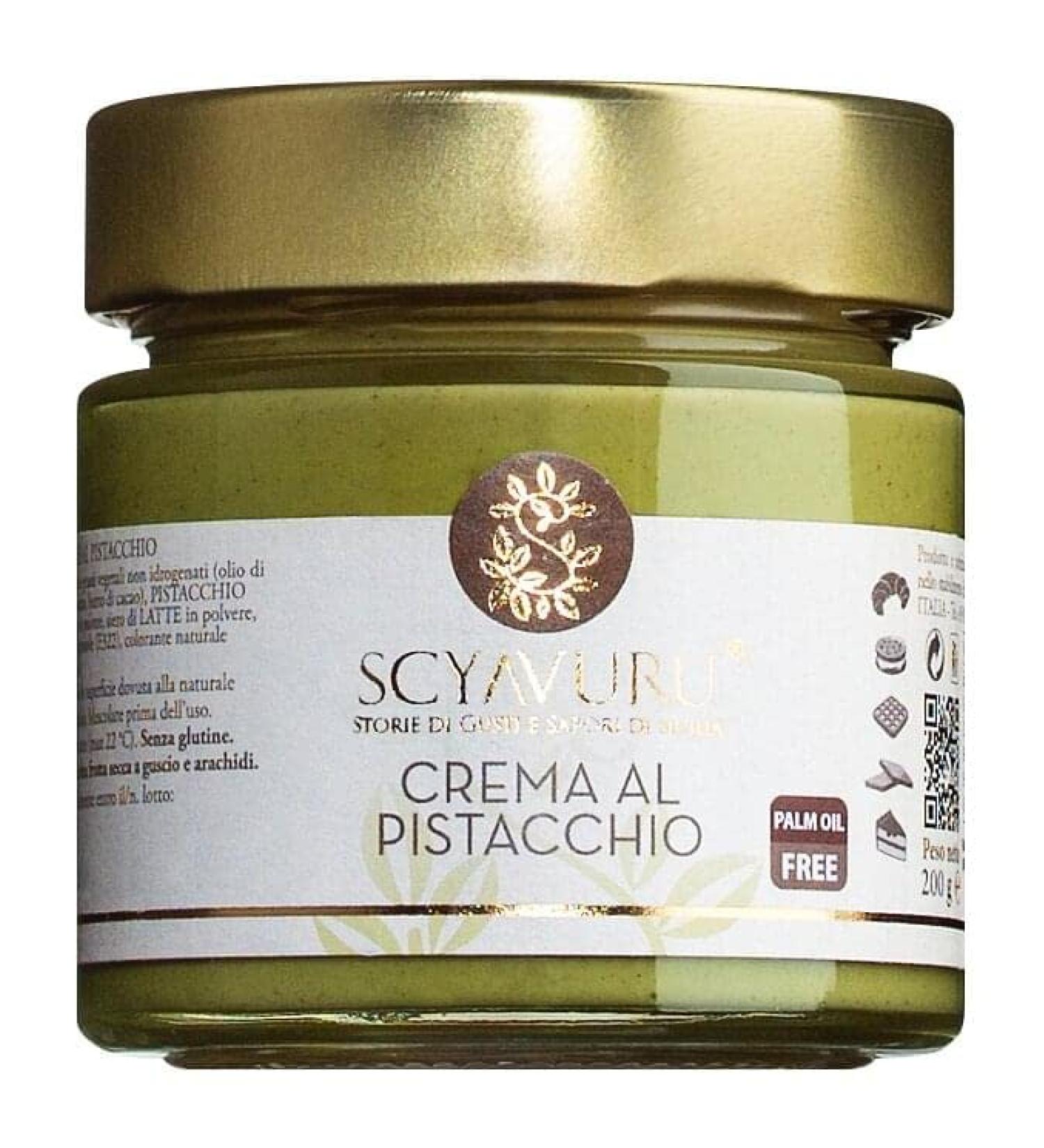 Scyavuru Scyavuru - Crema al pistacchio sweet pistachio spread without palm oil 200g jar with a slightly salty tint fine hazelnut flavor without palm oil