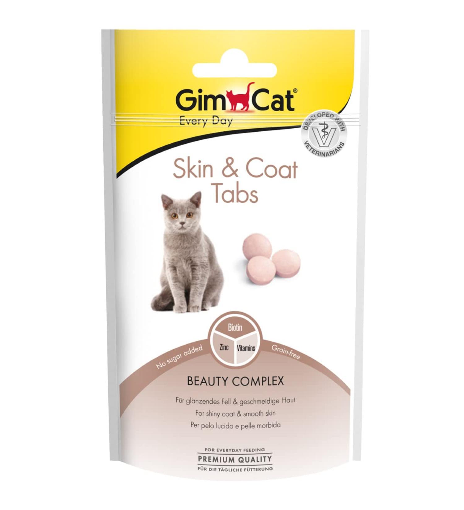 GimCat Skin & Coat Tabs - Functional cat snacks that promote healthy coat and skin - 8-pack (8 x 40 g) Skin and Coat - Buy Online on GoSupps.com