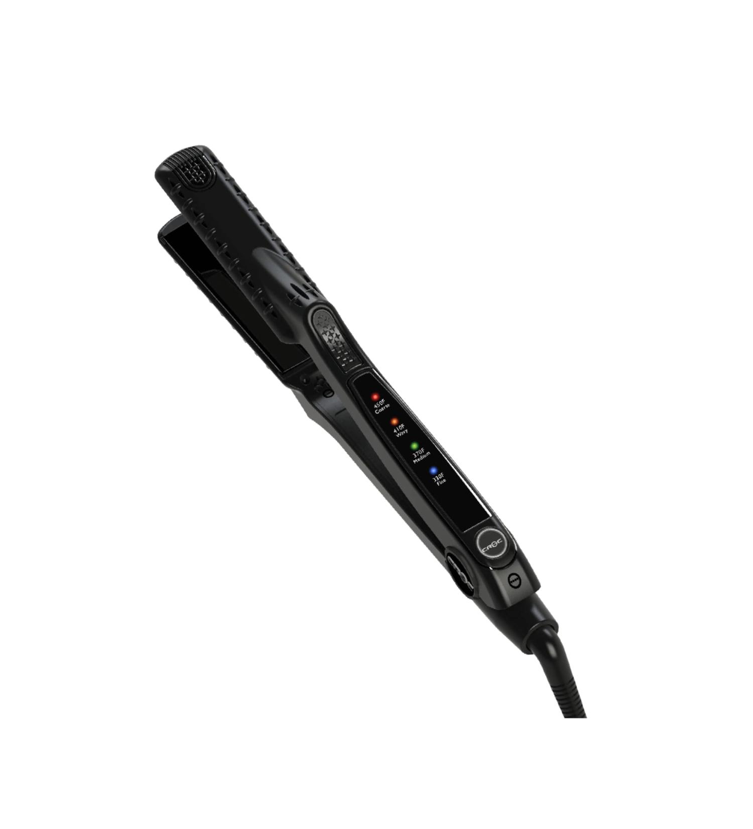 CROC LED Black Titanium Flat Iron 1 Inch - Premium Hair Straightener for Sleek Styles | International Shipping Available - Buy Online on GoSupps.com