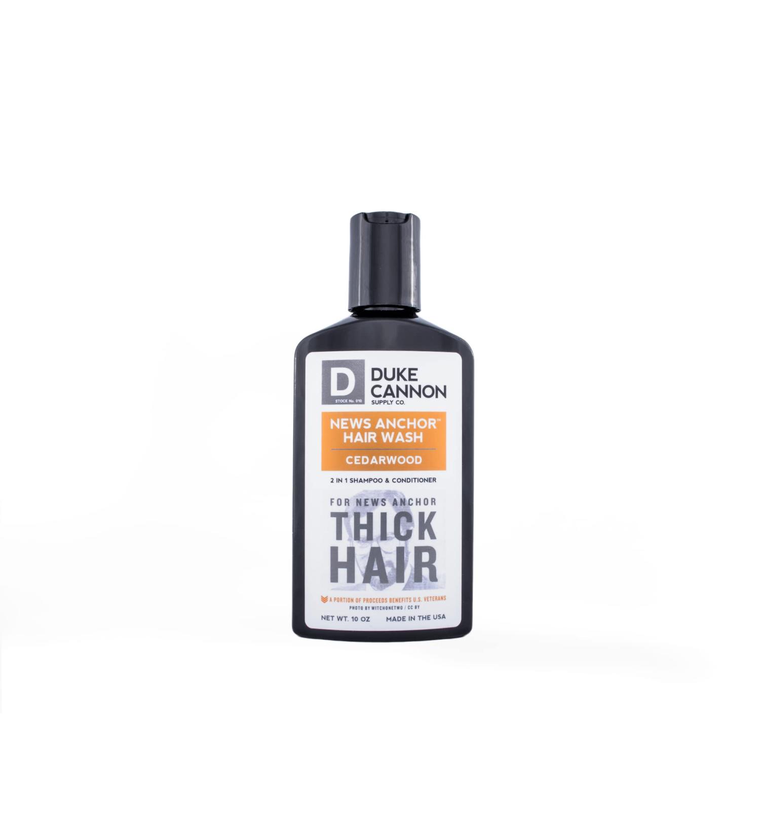 Duke Cannon News Anchor Cedar Hair Wash 10 oz - Thick 2-in-1 Formula - Buy Online on GoSupps.com