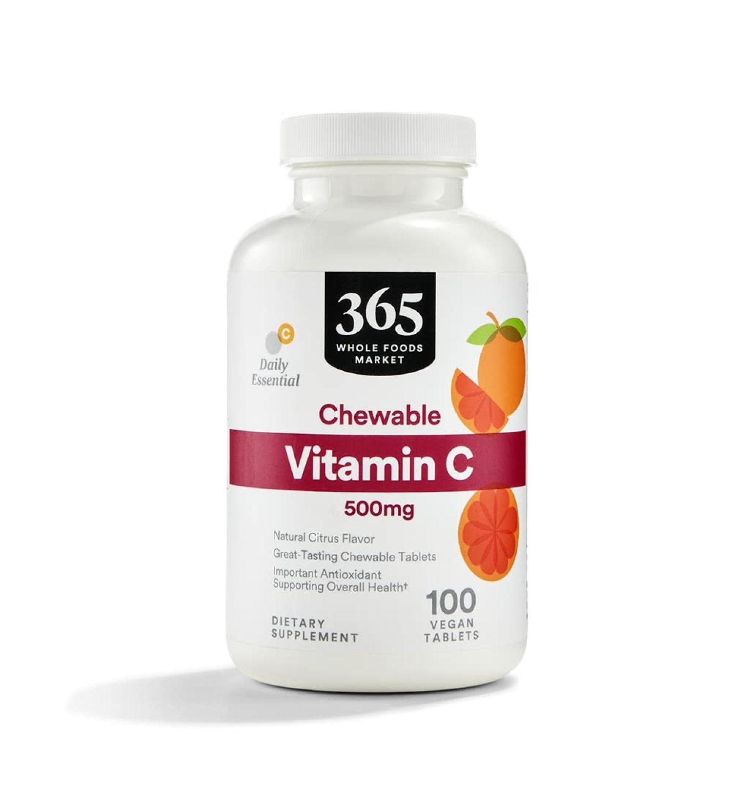 365 by Whole Foods Market Vitamin C Chewable 500Mg 100 Tablets