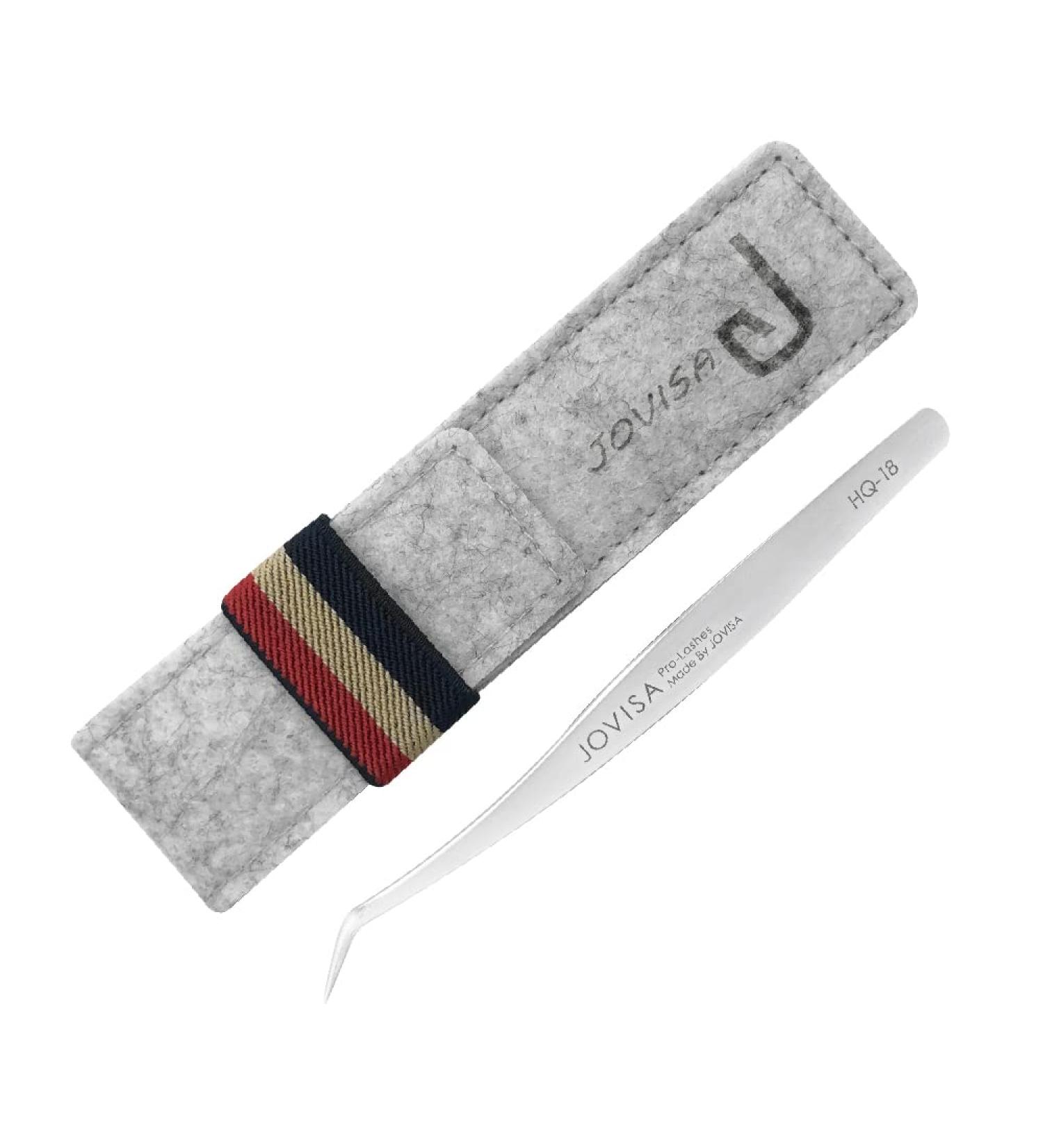 JOVISA HQ-18 Mega Volume & 3D 6D Mink Eyelash Extension Tweezers | Stainless Steel Straight Angled Tip False Eyelash Supplies | 13cm/18.3g - Buy Online on GoSupps.com