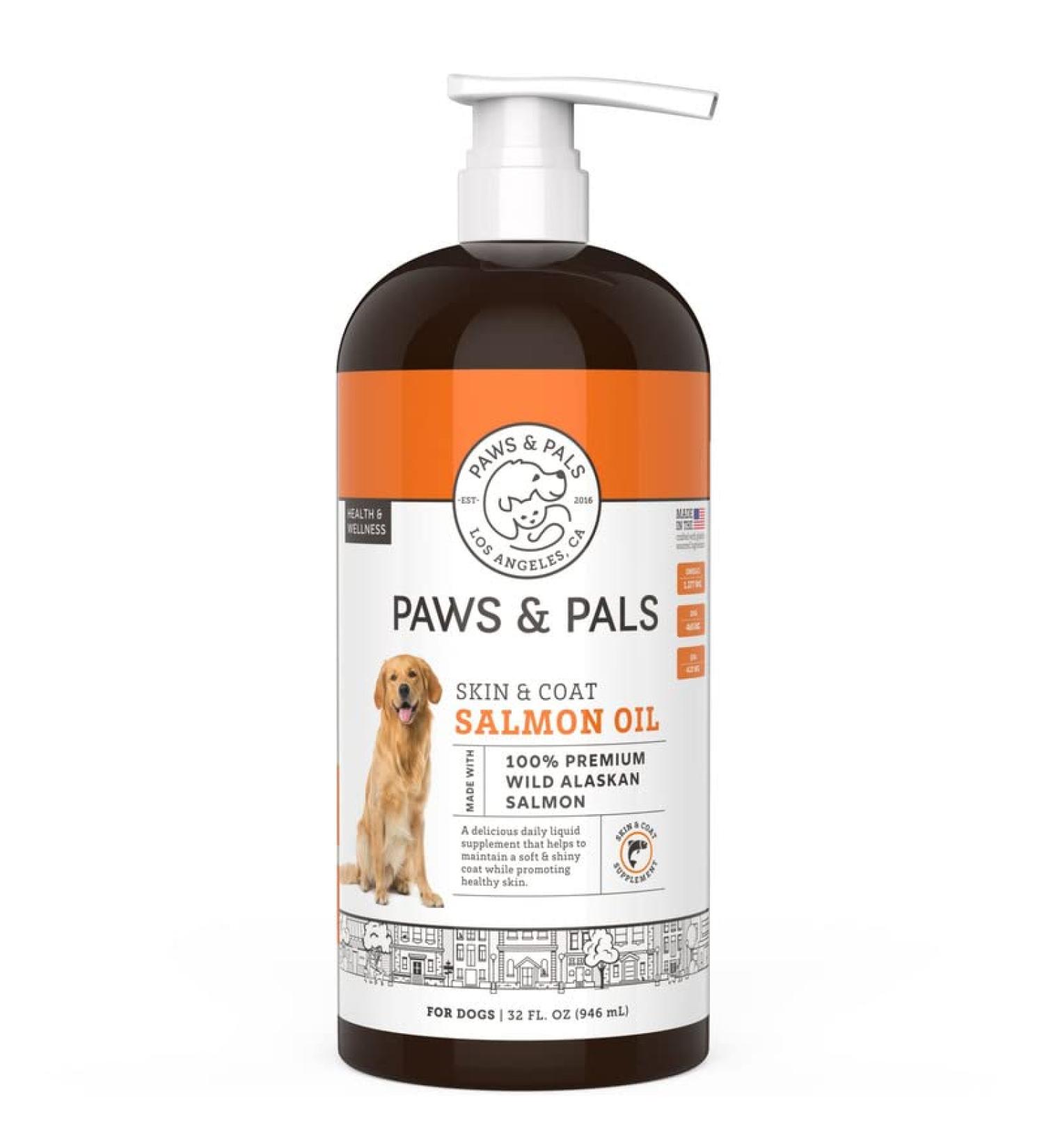 Wild Alaskan Salmon Oil for Dogs & Cats - Omega 3 Fish Oil Liquid Supplement - Made in USA - Joint Function & Heart Health Support - 32 Fl. Oz - Buy Online on GoSupps.com