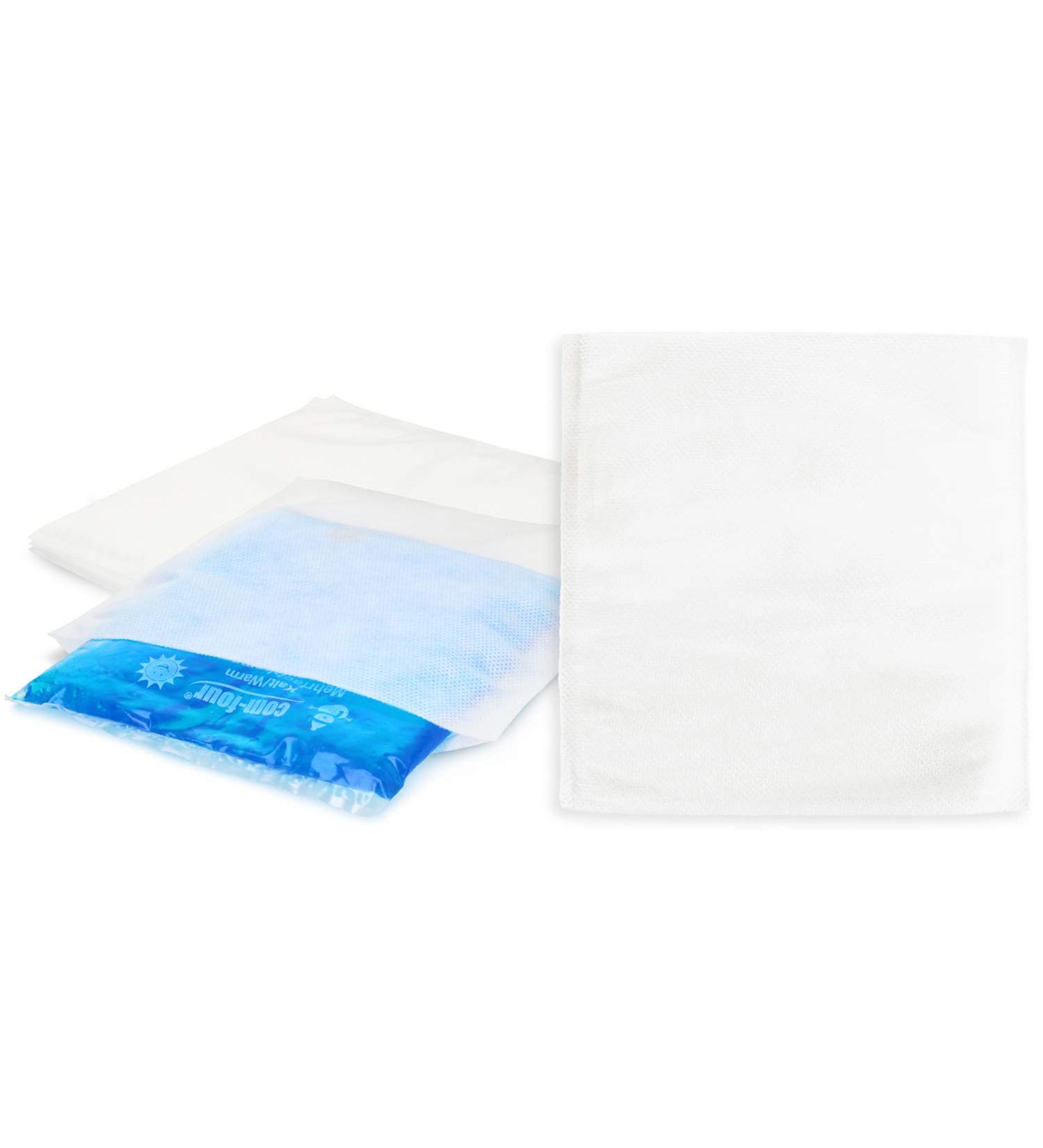 Com-Four 5x Disposable Fleece Shell for Gel Compress | Medium Protective Cover for Cold & Warm Therapy | Skin Safe 5 Pieces Perfect for Travel & Home - Buy Online on GoSupps.com
