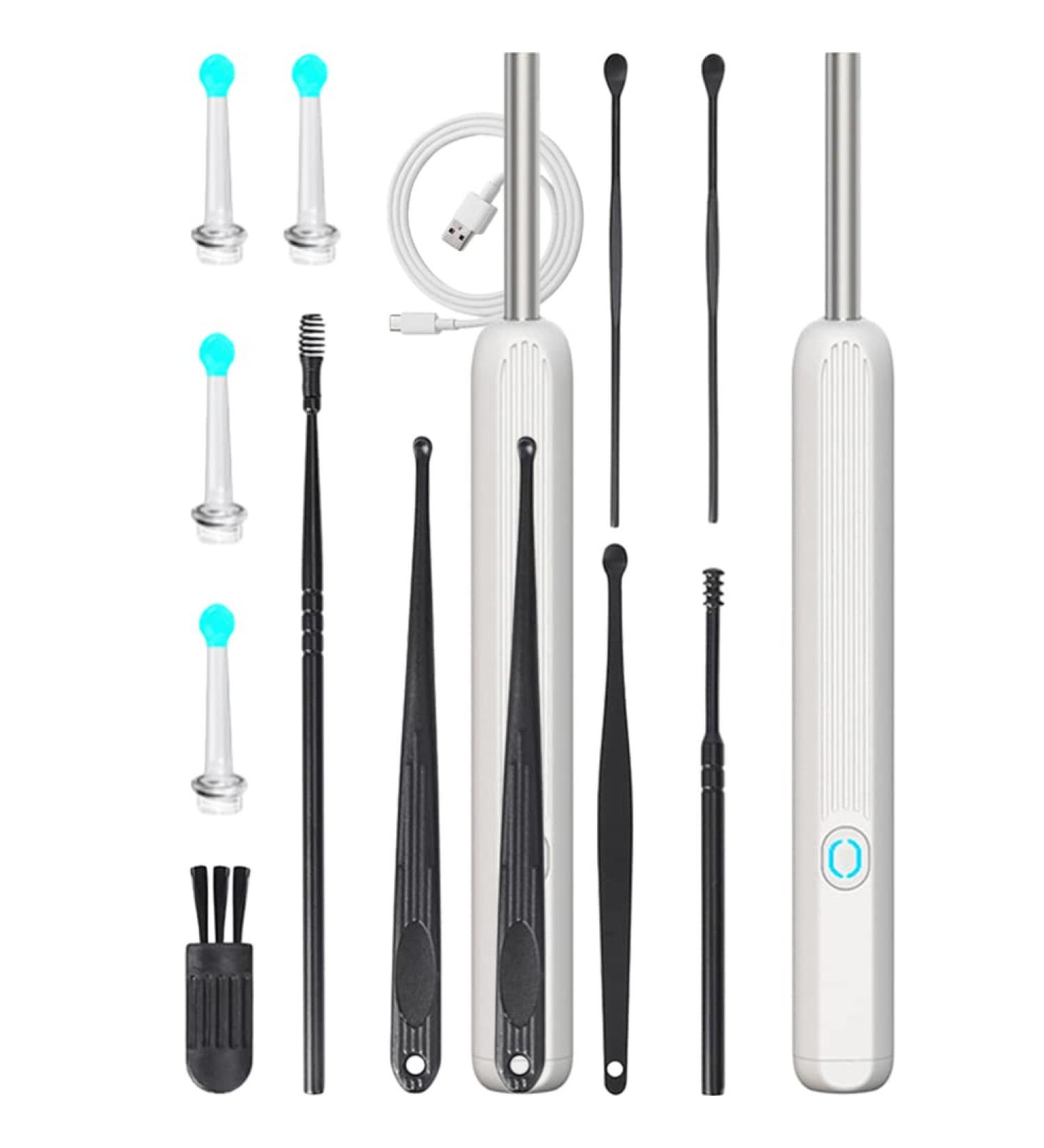 Ear Wax Removal Kit with Camera for Phones - Ear Cleaner Tools Set - White - Buy Online on GoSupps.com