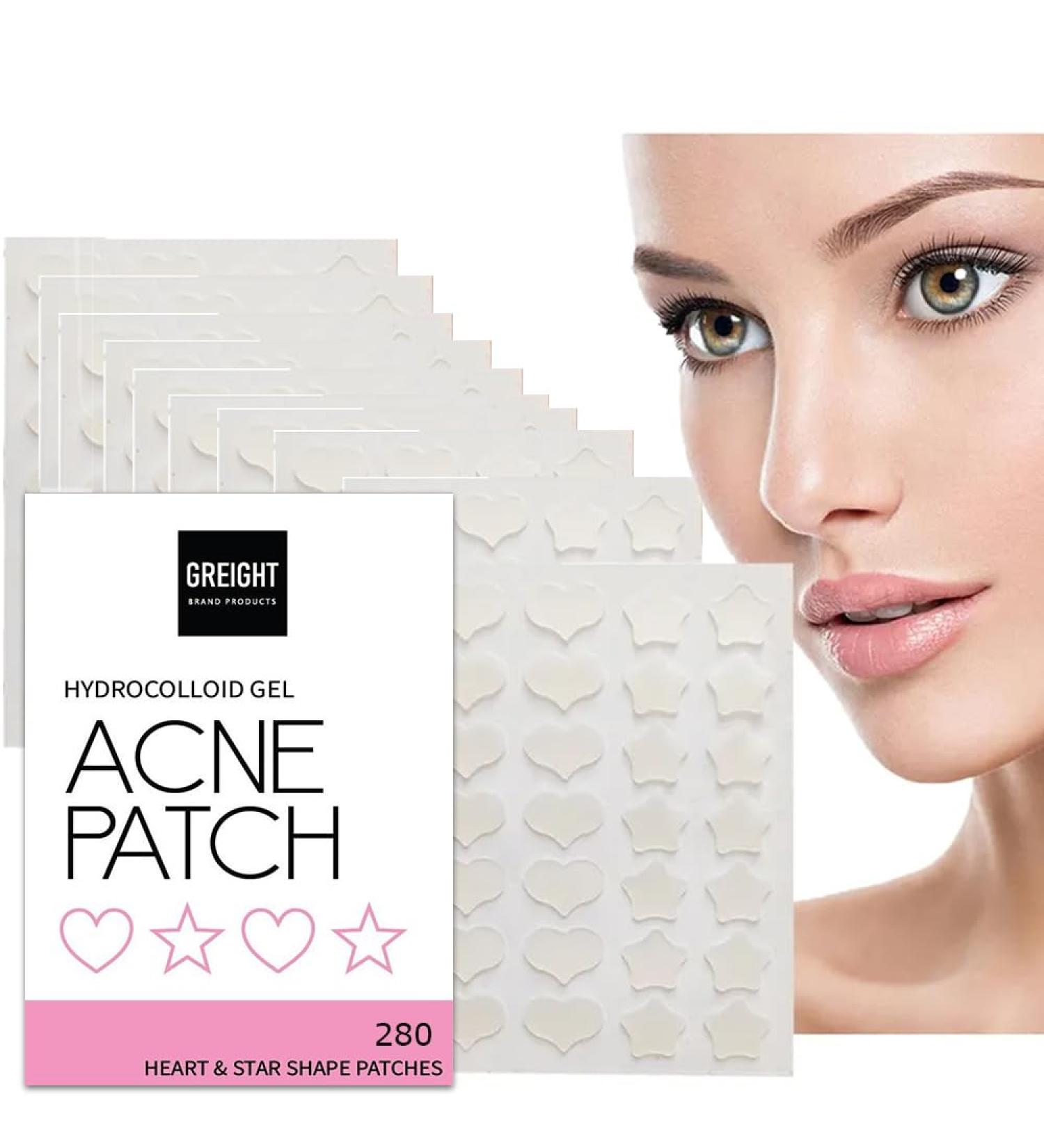 Hydrocolloid Acne Pimple Patch Heart and Star Shape 280 Patches - Acne Treatment For Breakout Conceals Acne Reduces Pimples and Blackheads