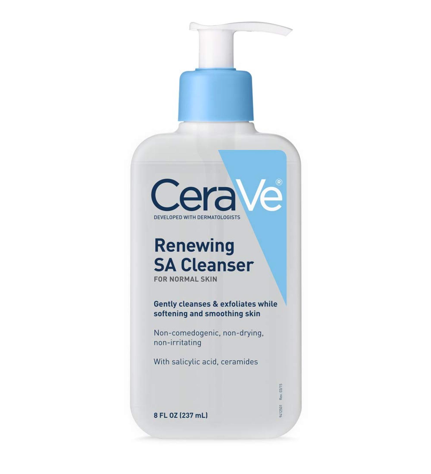 CeraVe SA Cleanser - Salicylic Acid Face Wash with Hyaluronic Acid & Ceramides | BHA Exfoliant 8 oz - Buy Online on GoSupps.com