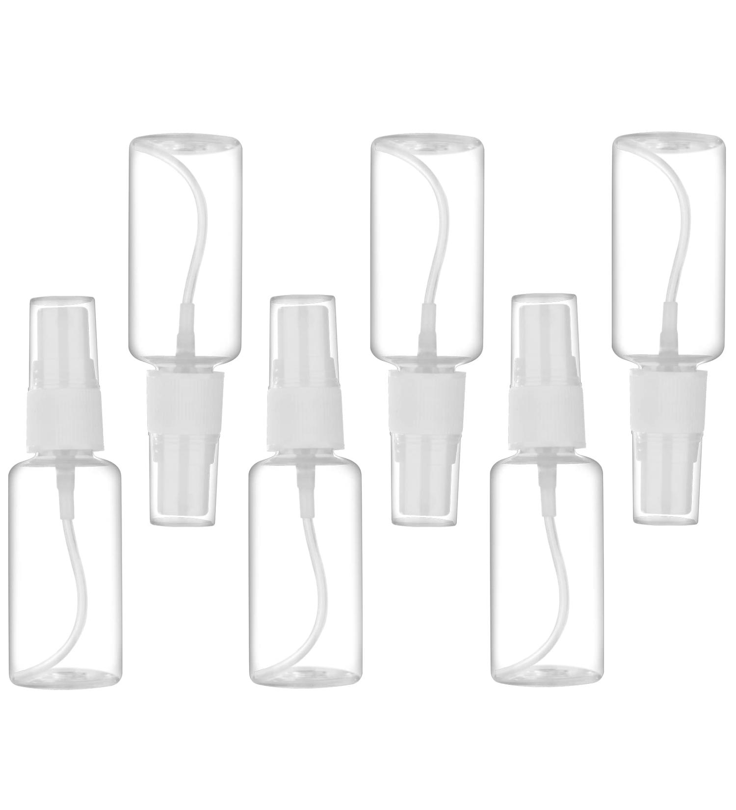 1oz/30ml Mini Plastic Fine Mist Spray Bottles - 6 Pack with Funnels and Labels | Small Empty Travel Bottles - Buy Online on GoSupps.com