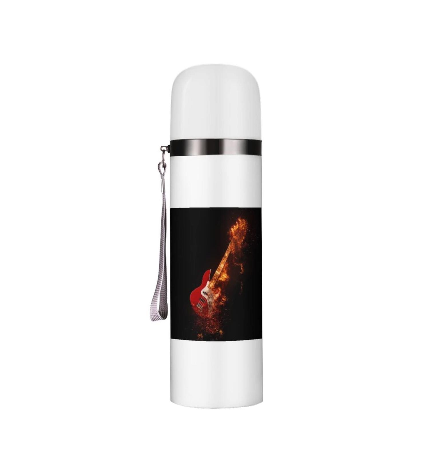 Epic Rock Bass Guitar on Fire Insulated Water Bottle 19 OZ Stainless Steel Travel Mug For Drink Sports Camping Hiking Outdoors - Buy Online on GoSupps.com