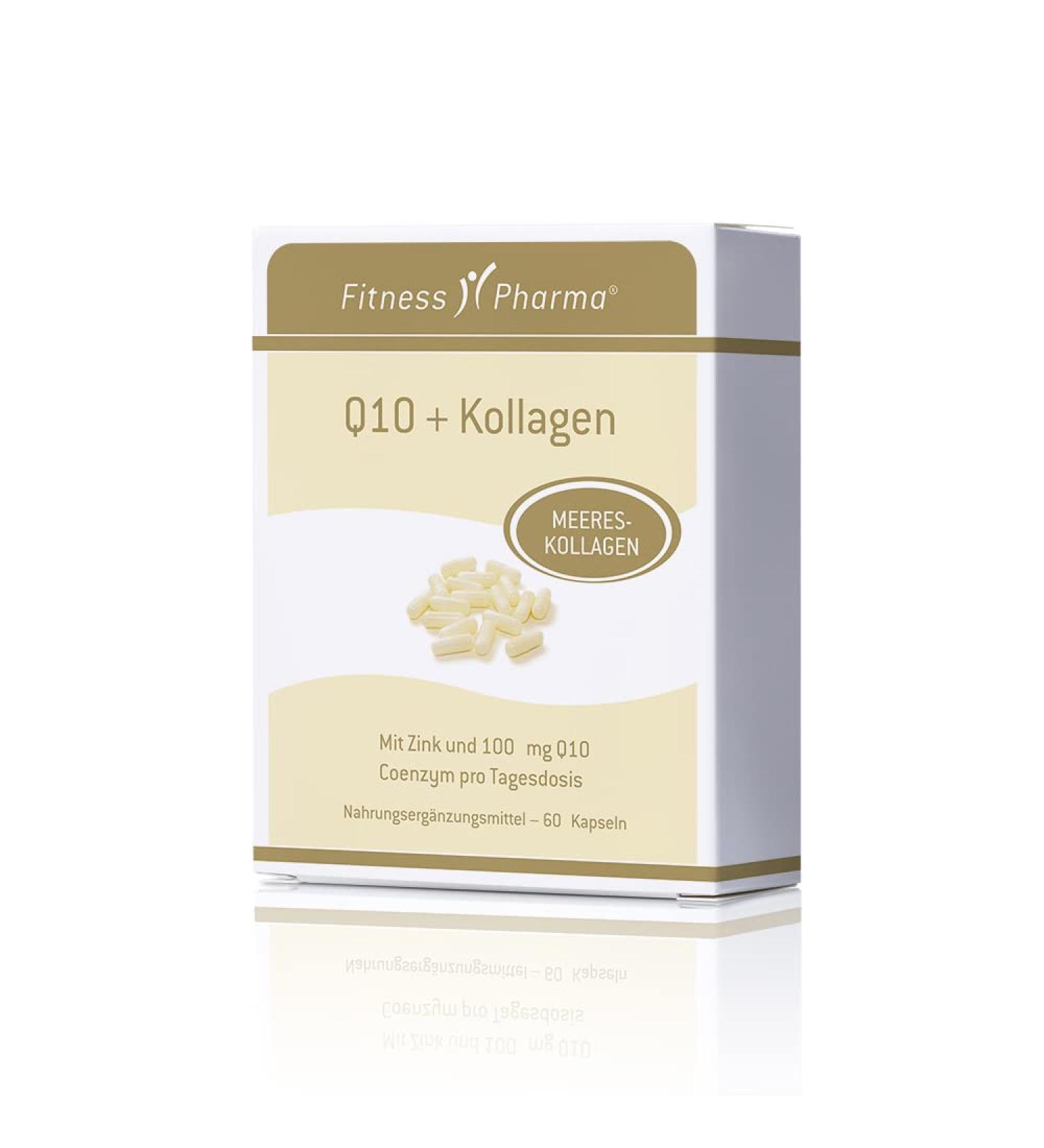 Fitness Pharma Collagen + Q10 Capsules - 60 High-Dose Capsules for Skin Hair & Nail Strength | Boost Immune System & Wellness - Buy Online on GoSupps.com