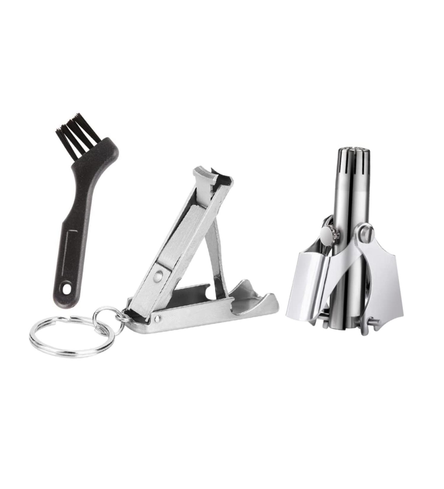 1 Set Nose Hair Scissors & Clipper - Men's Grooming Trimmer for Ear & Nose Hair Removal - Buy Online on GoSupps.com