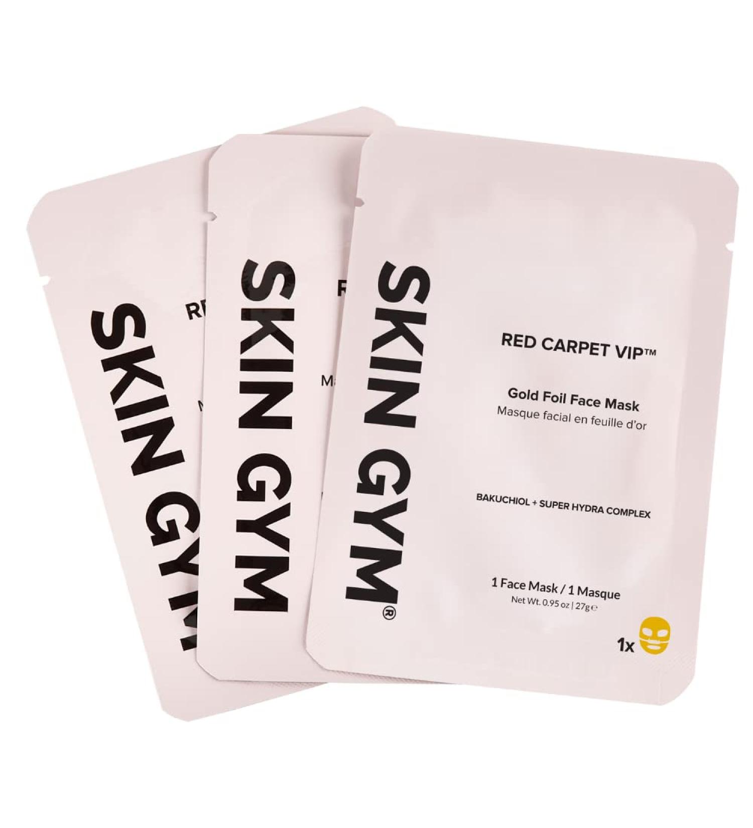 SKIN GYM Gold Foil Face Mask - Anti-Aging Soothing Bakuchiol & Hydra Complex - 3 Pack - Buy Online on GoSupps.com