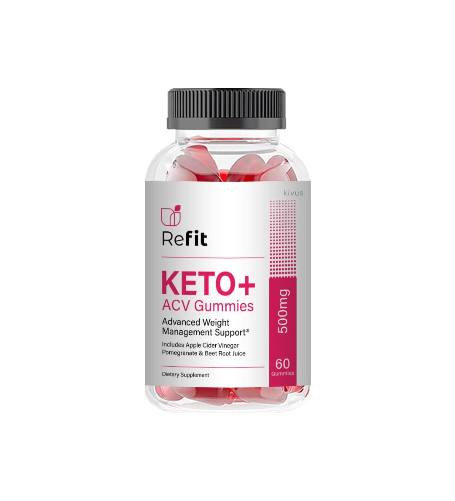 Kivus Refit Keto Apple Cider Vinegar Gummies - 60 Count, Single Bottle - Buy Online on GoSupps.com
