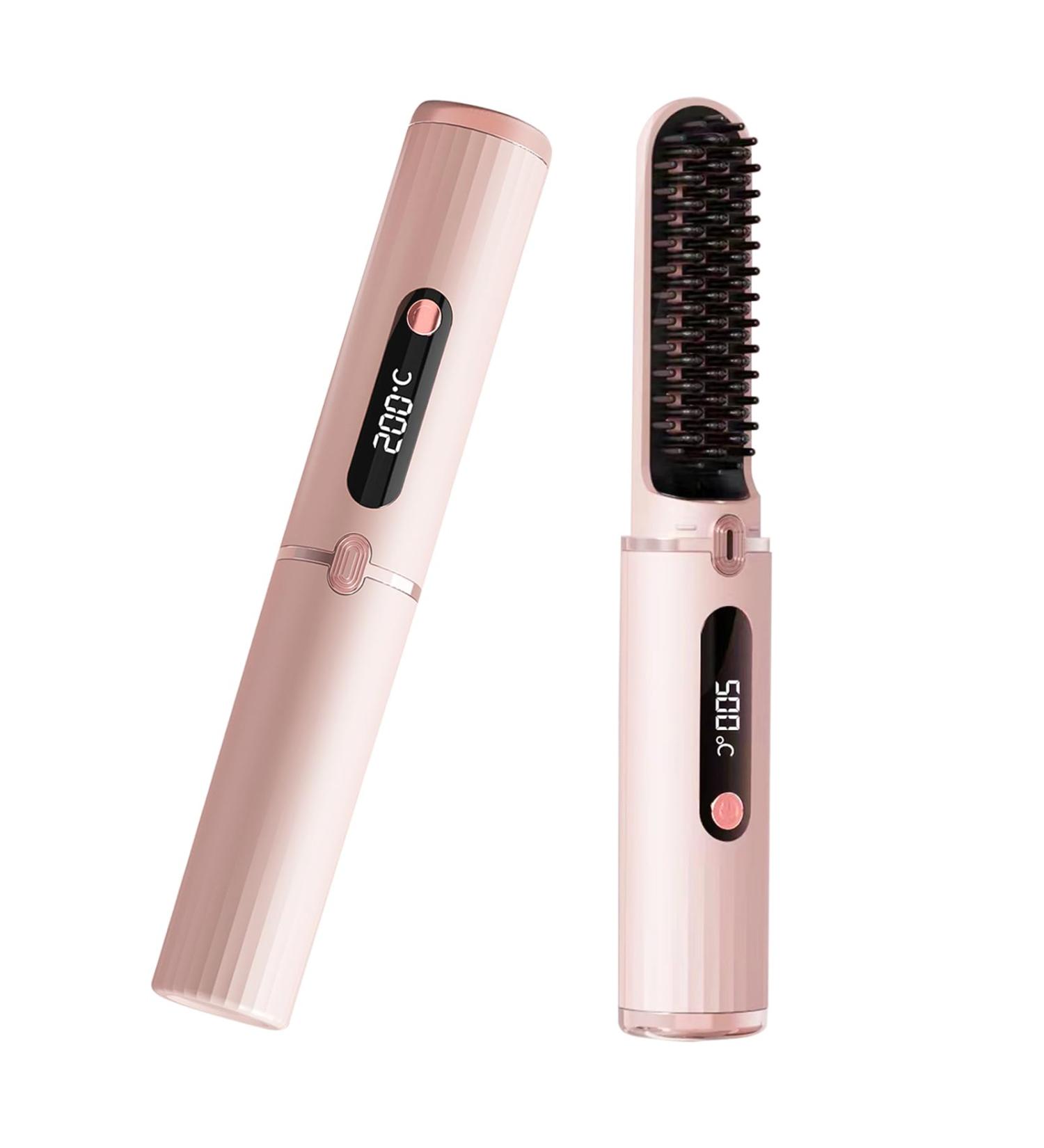 Buy Women's Cordless Hair Straightener Brush - Fast Heating USB Charging Portable & Negative Ion Technology for Perfect Hair - Buy Online on GoSupps.com