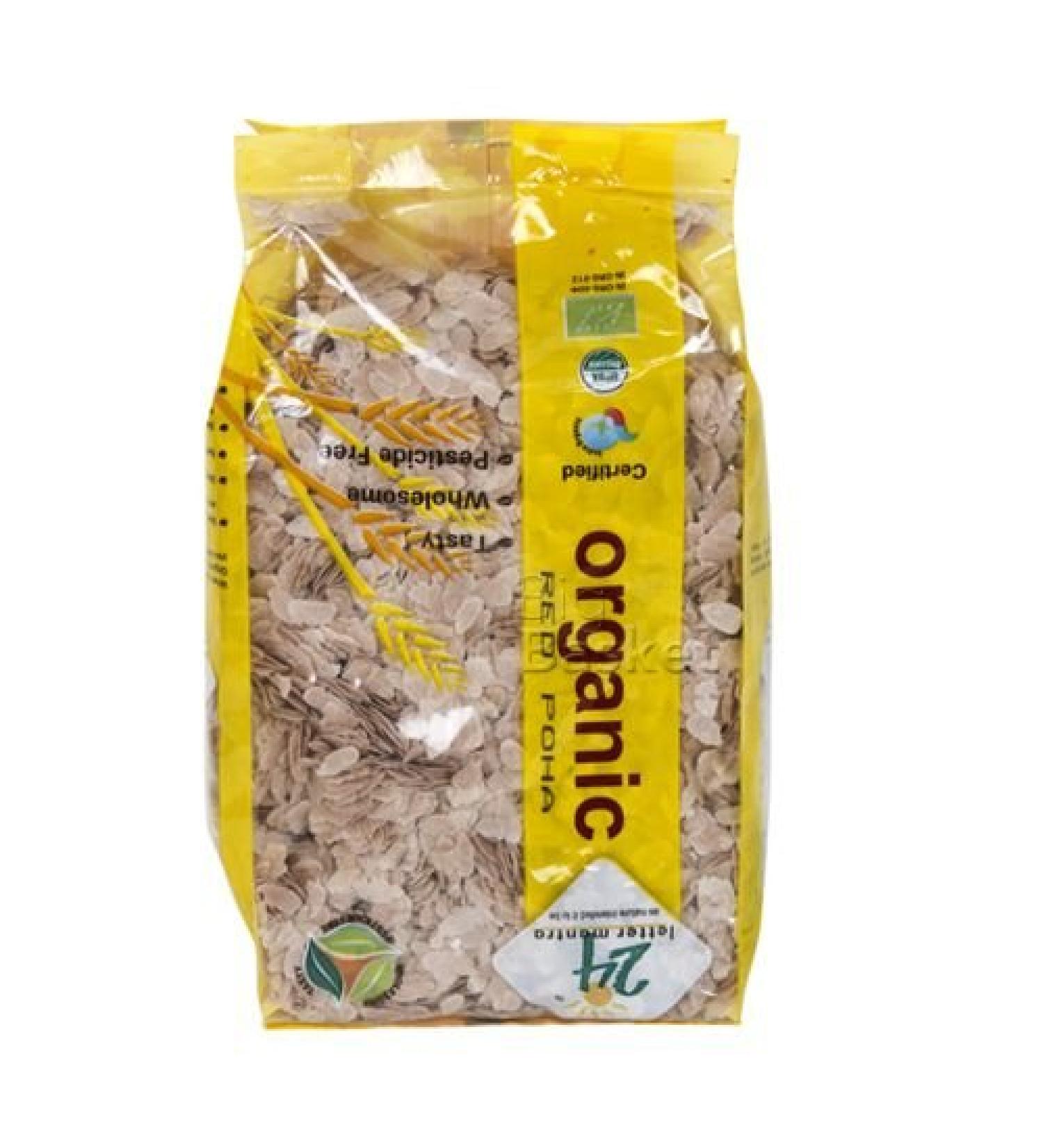 24 Letter Mantra Organic Beaten Rice, Poha Red, 2 lb Poha Red 2 Pound (Pack of 1)