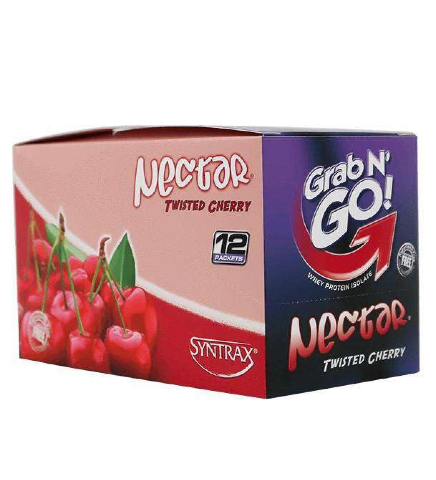 Syntrax - Nectar - Grab N Go - Twisted Cherry - 12 Individual Servings - High Protein 23g - Zero Carbs - Zero Fat - Lactose & Gluten Free