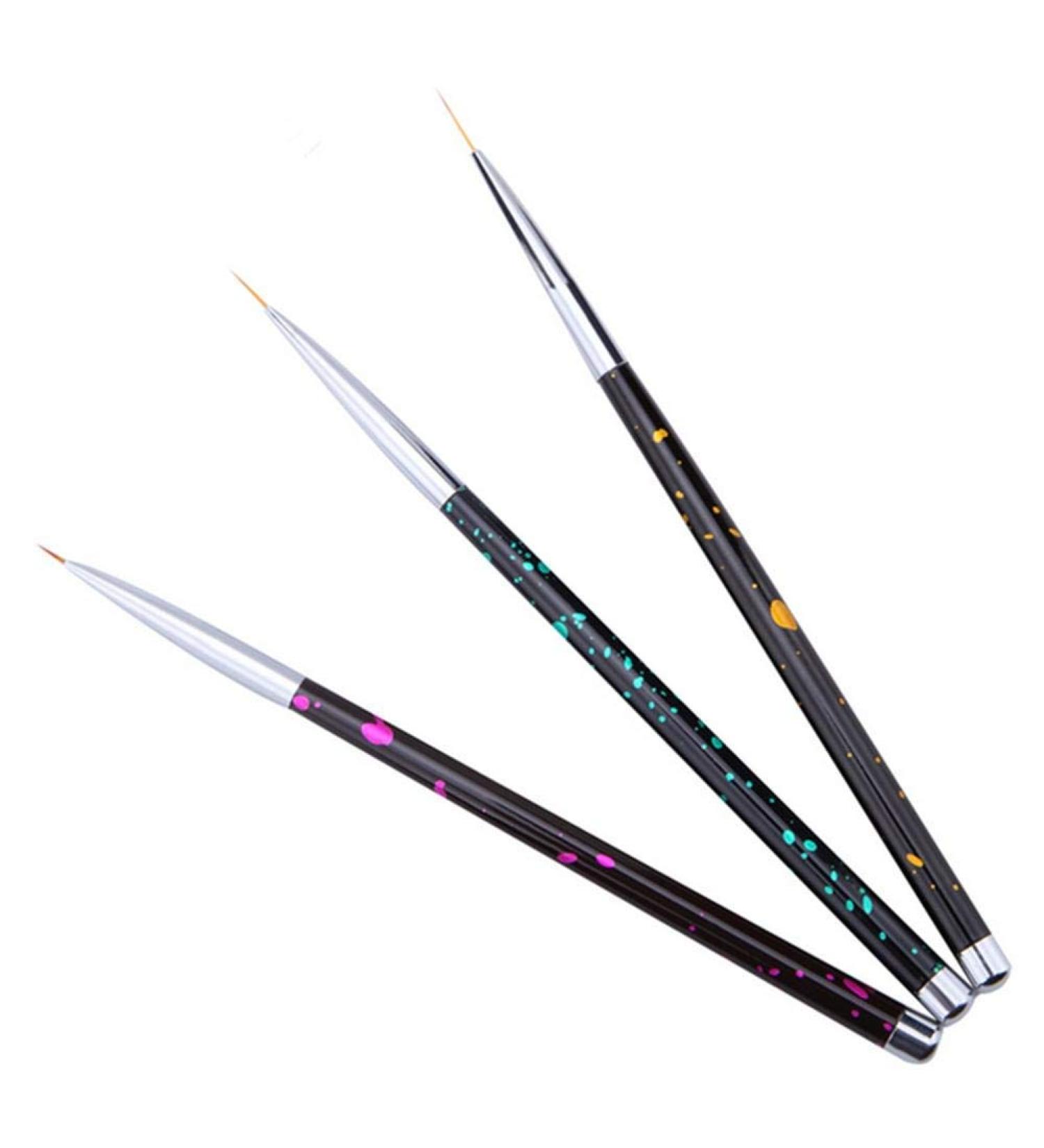 Ogquaton 3Pcs Fine Thin Nail Art Brush Set - UV Gel Liner & Polish Drawing Pens | New Release - Buy Online on GoSupps.com