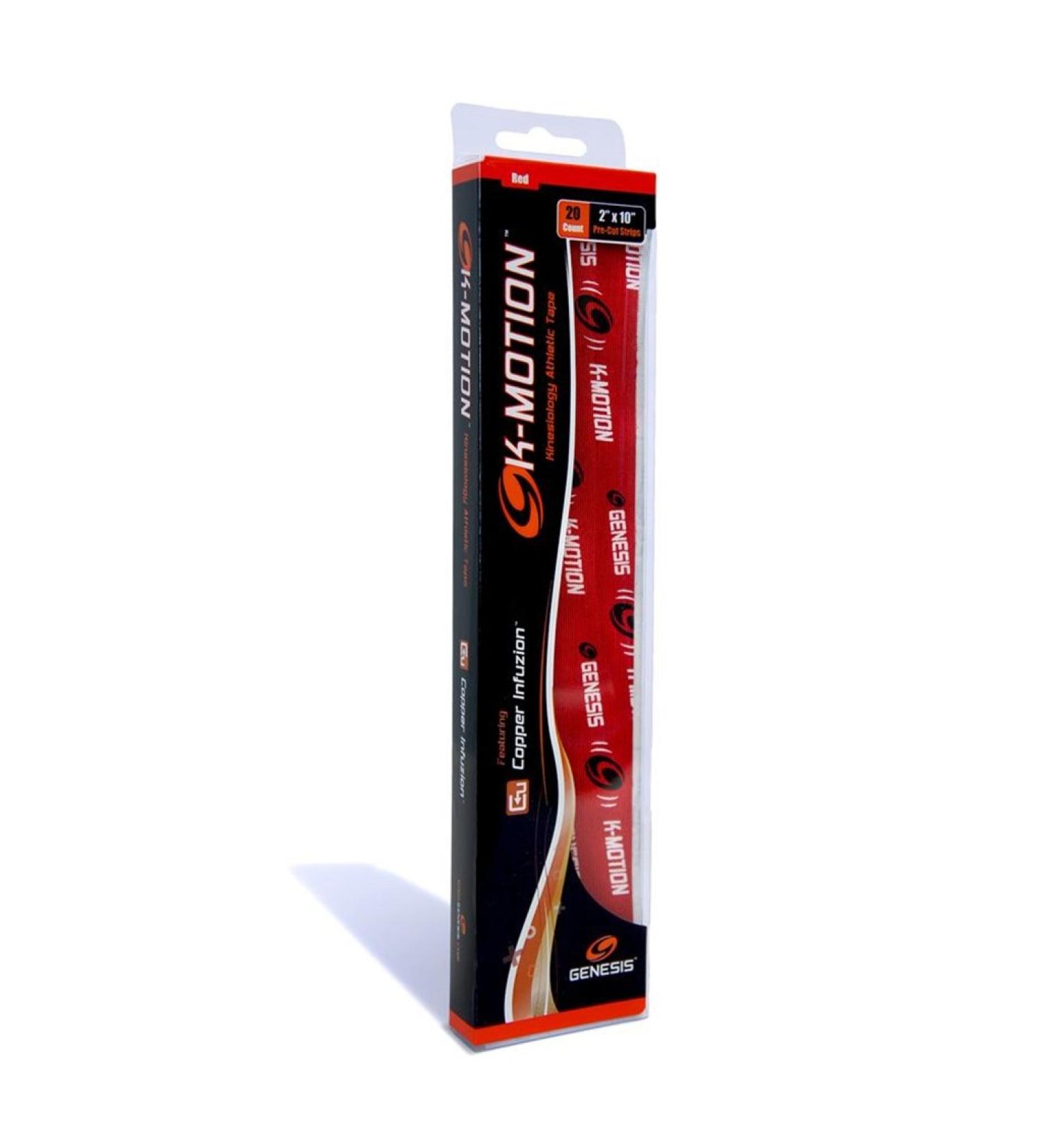 Genesis K-Motion Tape with Copper Infuzion- Red Pre-Cut Pack
