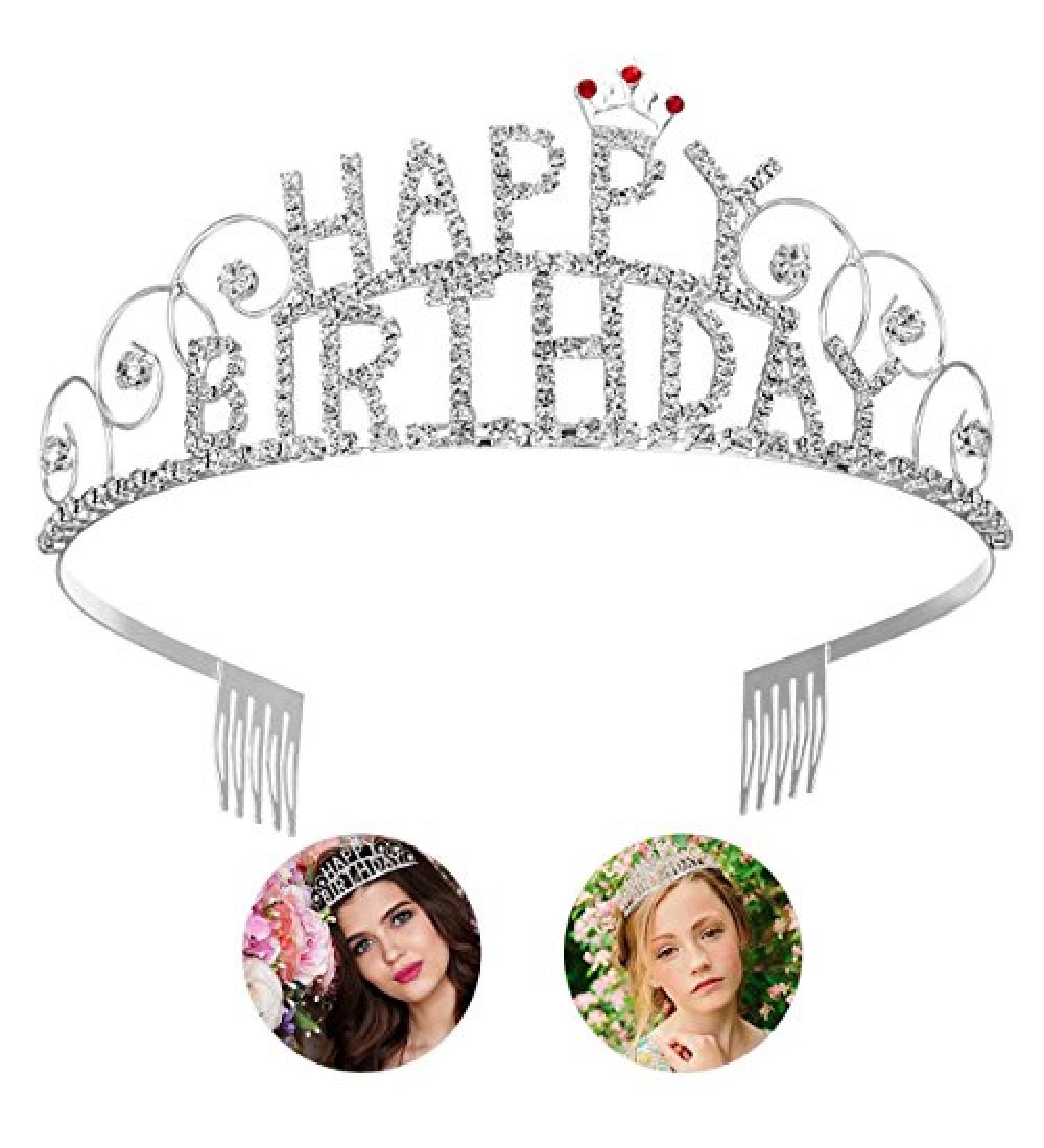 Frcolor Happy Birthday Crystal Rhinestone Bride Tiara Hair Comb - Women's Wedding Crown - Buy Online on GoSupps.com