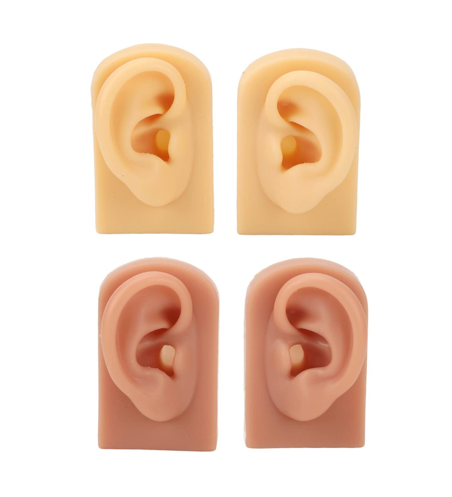 Buy 2 Pairs 3D Fake Ear Display - Reusable Silicone Ear Model for Piercing & Acupuncture Practice | International Shipping - Buy Online on GoSupps.com