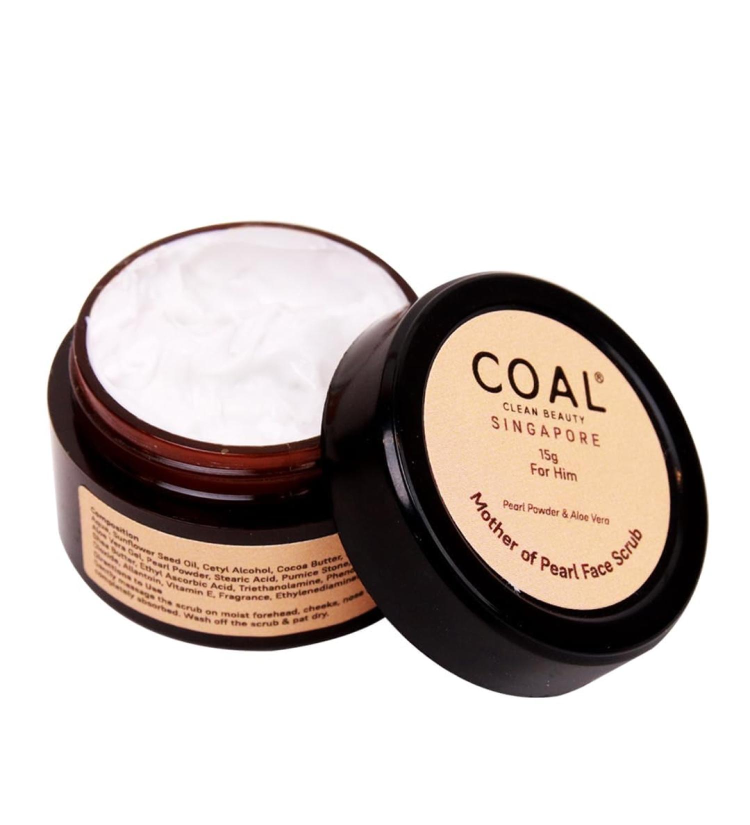 BEMT Mother of Pearl Face Scrub with Pearl Powder & Aloe Vera Gentle Exfoliating Facial Polish for Smooth Refreshed Skin Suitable for Men & All Skin Types 15g - Buy Online on GoSupps.com