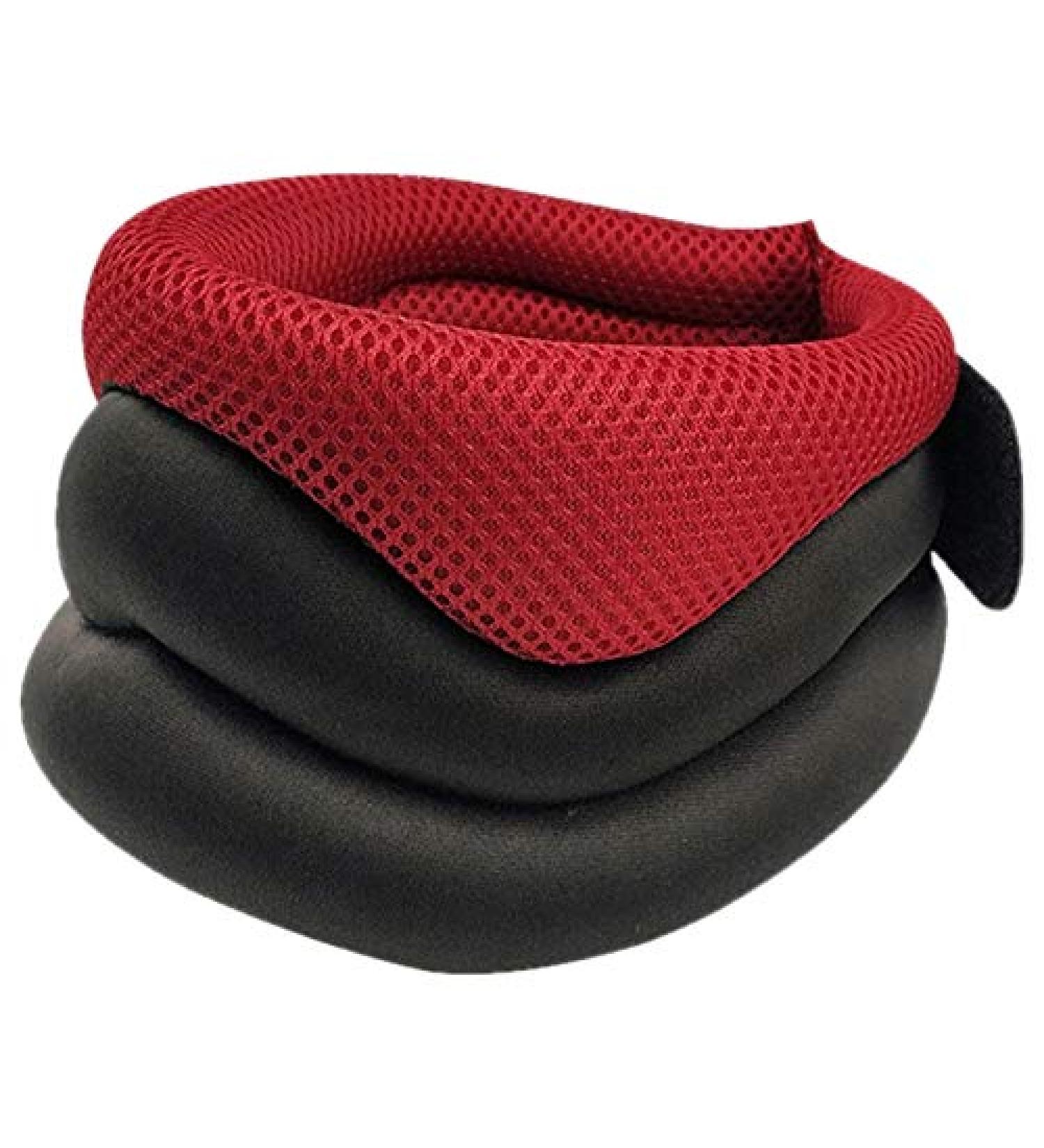 ANSO Neck Pillow - Breathable Neck Support & Fixed Protection for Travel (Red) | Comfortable Sponge Neck Support Accessories - Buy Online on GoSupps.com