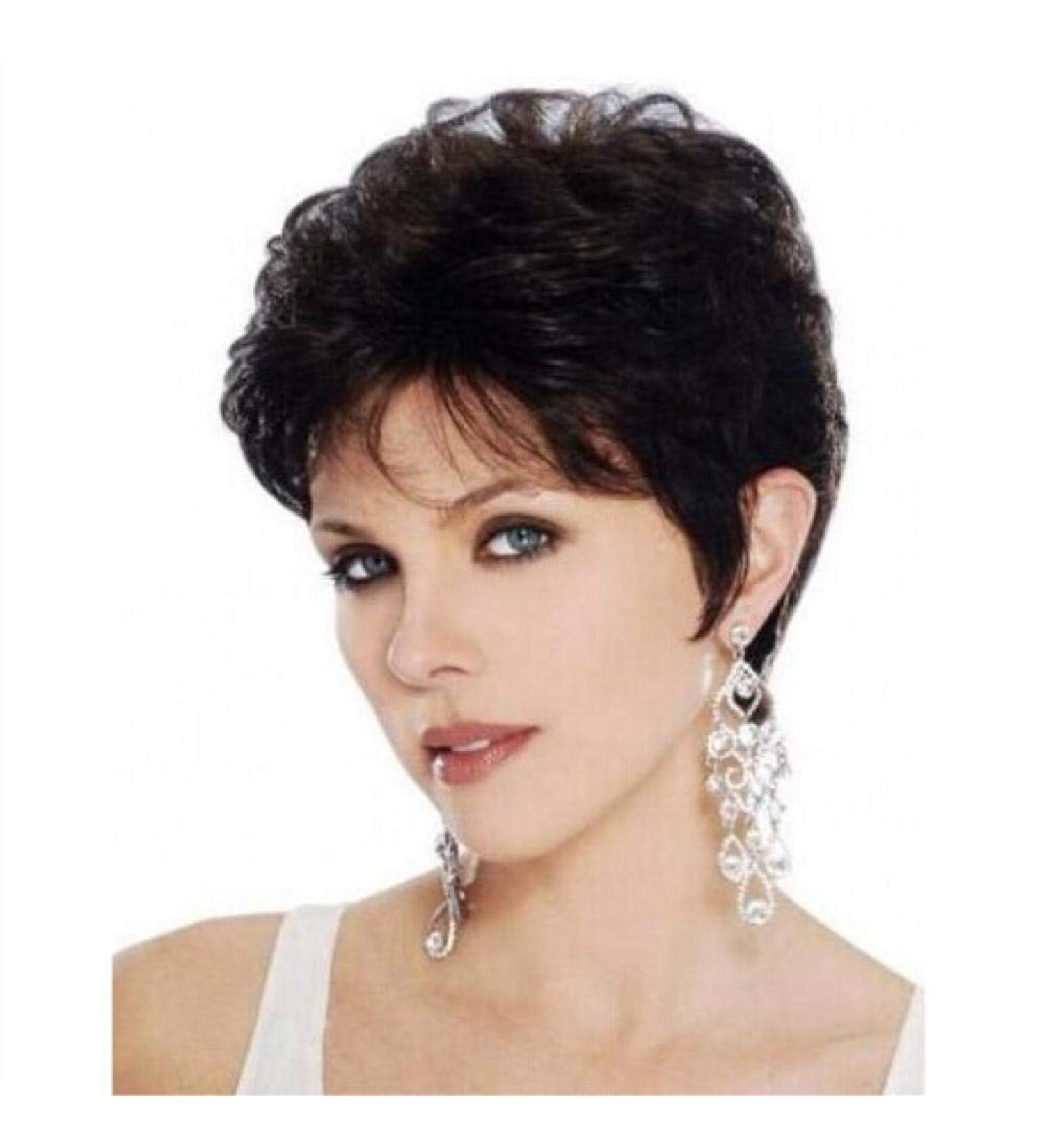 European & American Fashion Ladies Short Curly Hair Brown Micro Roll Full Wig | Natural Light Brown Color - Buy Online on GoSupps.com