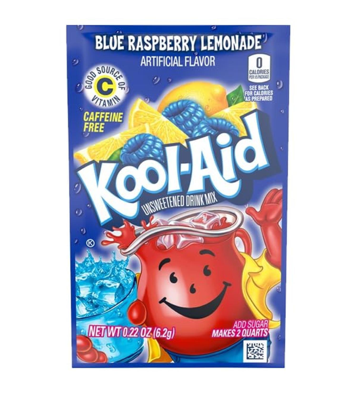 Kool Aid Blue Raspberry Lemonade Unsweetened Drink Mix 6.2g | Pack Of 6