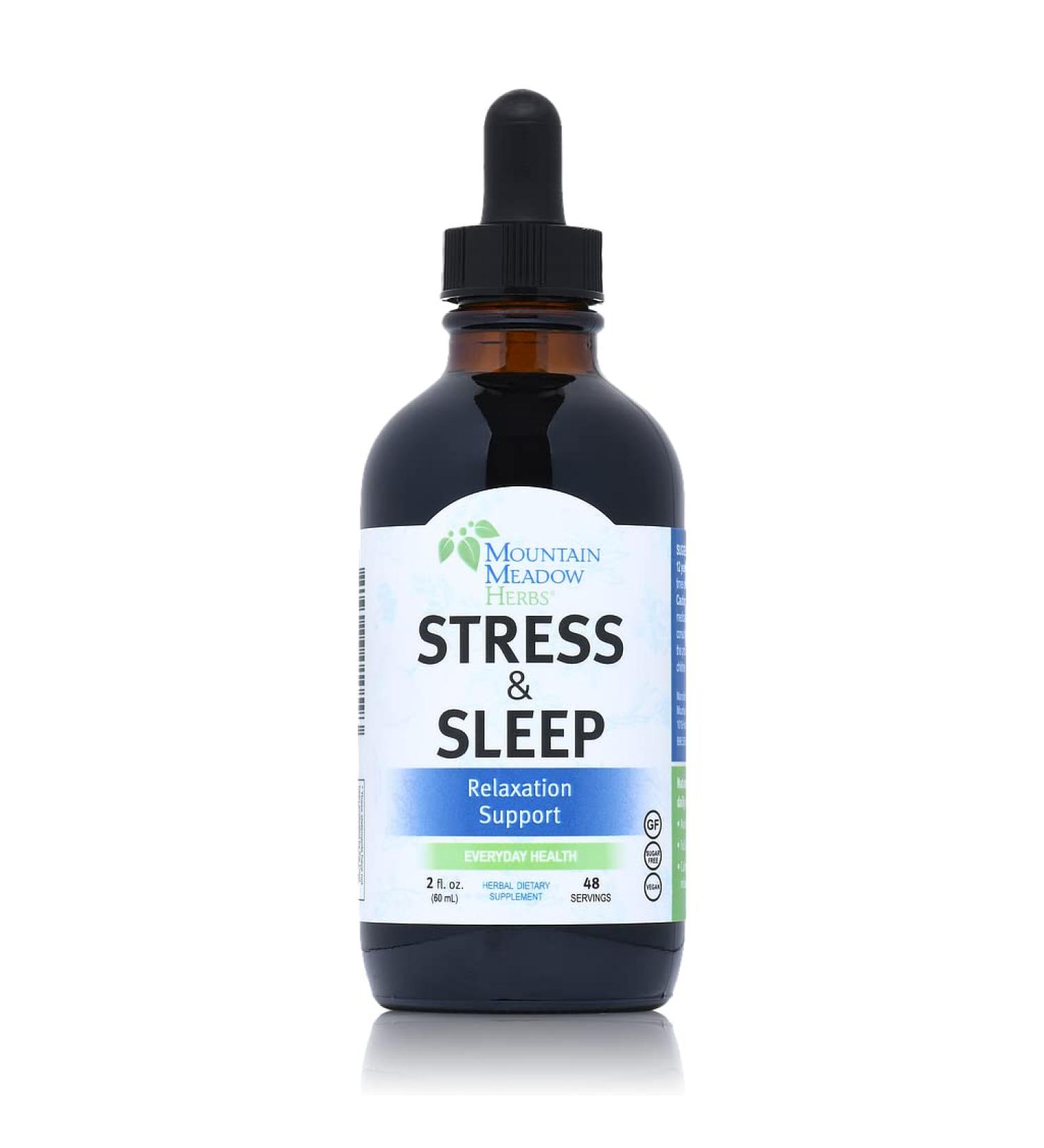 Mountain Meadow Herbs Stress & Sleep | Liquid Herbal Supplement for Calm Mind and Body | 2 oz 2 Ounce