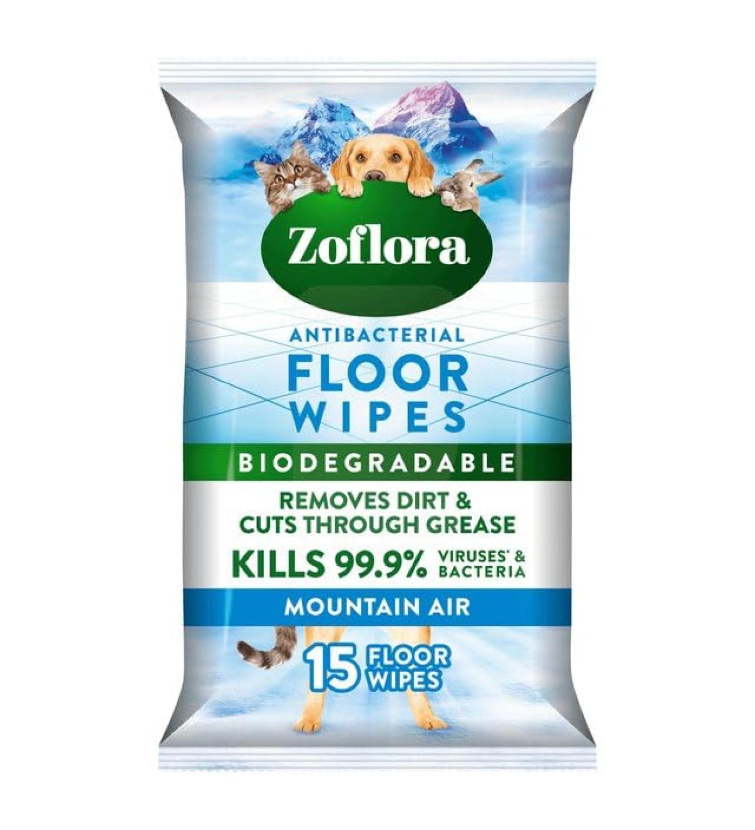 Zoflora Floor Wipes Mountain Air 15 Large Cleaning Wipes