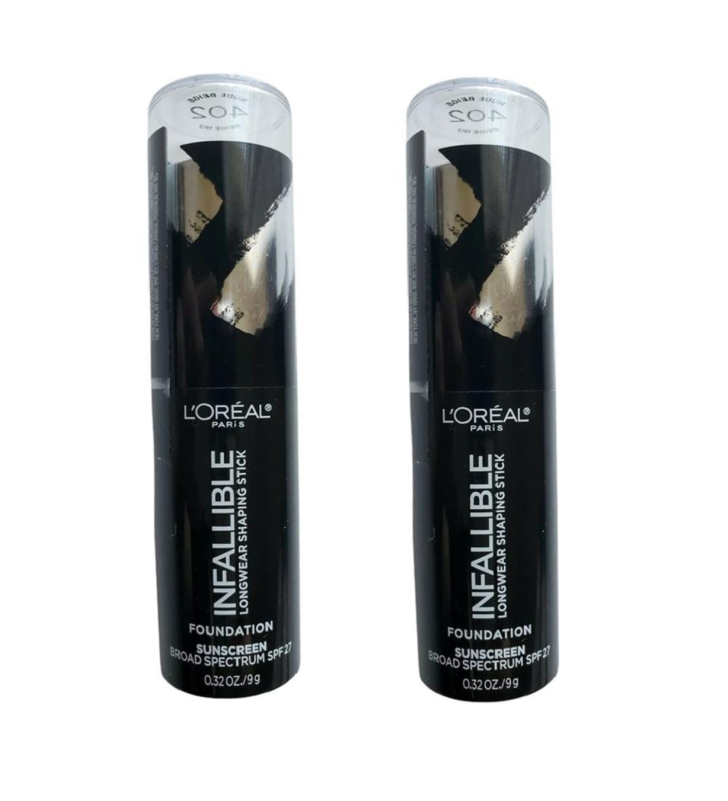 2 x L'Oreal Infaillible Longwear Shaping Stick Foundation 9g - 402 Nude Beige - Buy Online on GoSupps.com