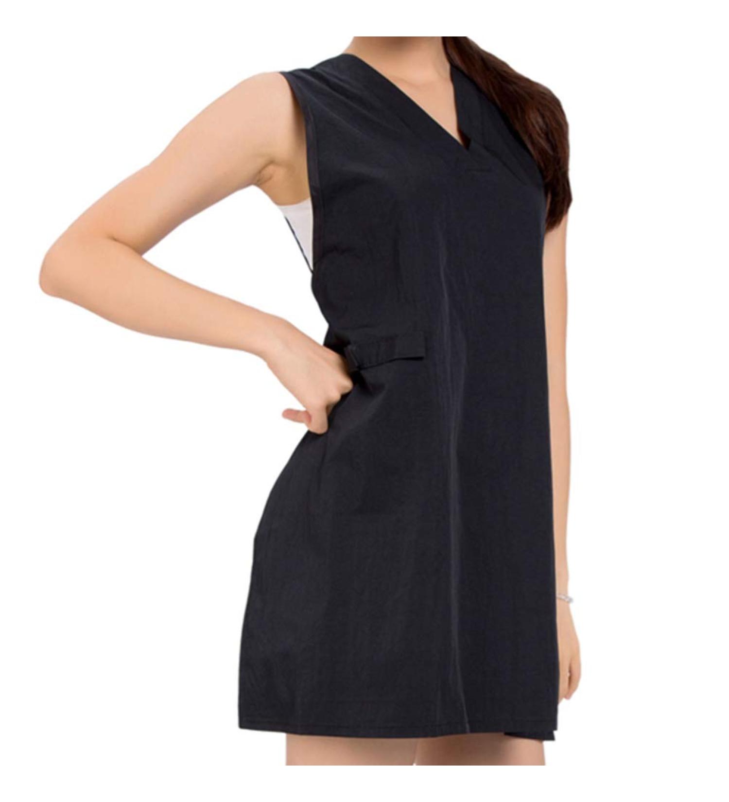 Lurrose Sleeveless Salon Smock - Hair Stylist Apron with Mesh Back & V Neck | Barber Workwear & Hairdresser Cape for Salon Shop - Buy Online on GoSupps.com