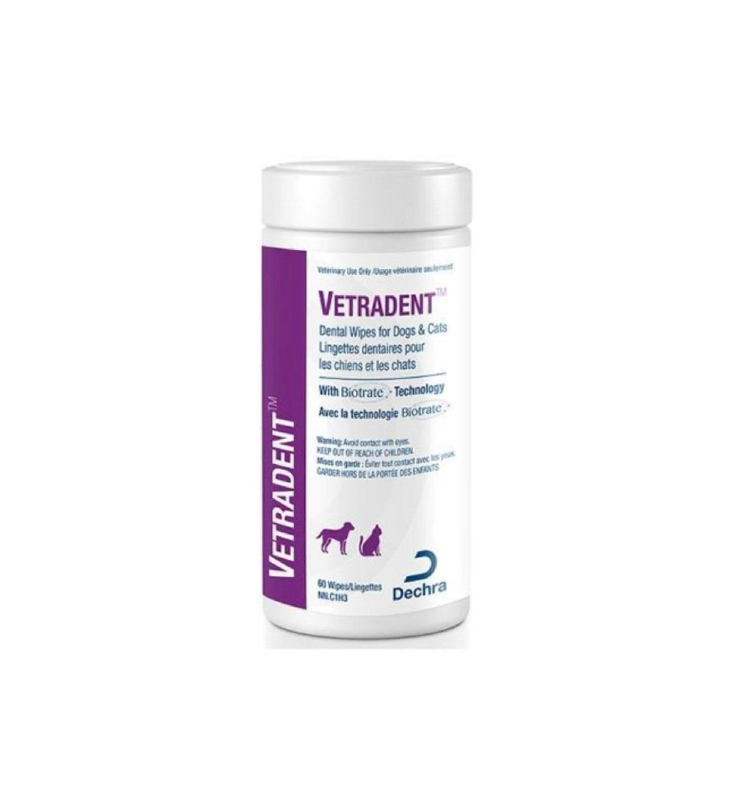 Dechra Vetradent Dental Wipes for Dogs and Cats 60 Count