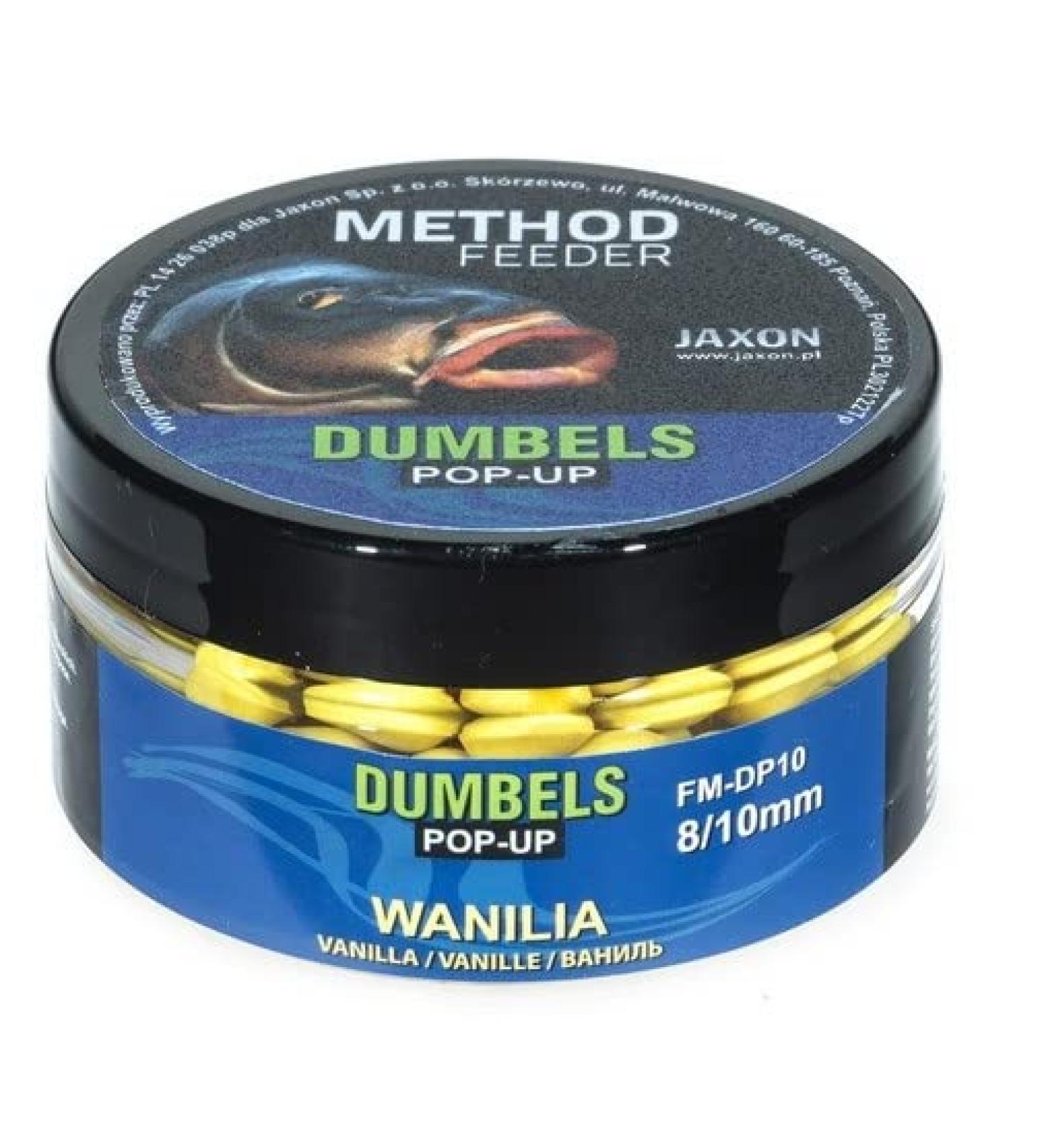 Jaxon Dumbels POP-UP 8/10mm 30g for Method Feeder Method Carp Fishing Carp Fishing Groundbait Vanilla / FM-DP10