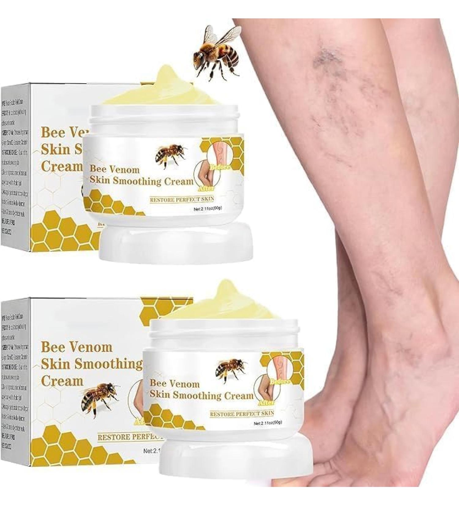 2024 New Bee Venom Varicose & Spider Veins Relief Cream for Legs Natural Varicose & Spider Veins Improve the Look of the Legs and Blood Circulation Tired and Heavy Legs Relief 60g/2.11fl.oz (2 Jars) - Buy Online on GoSupps.com